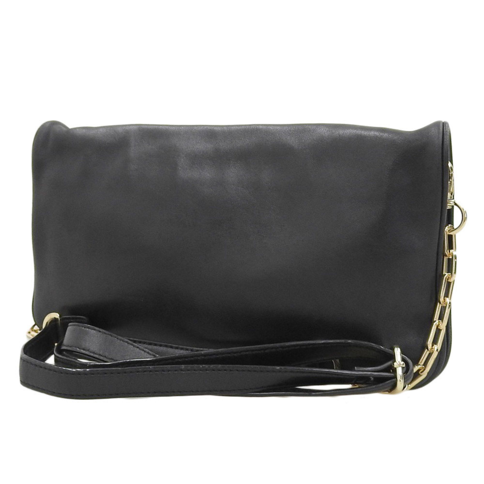 Tory Burch TORY BURCH Bag Shoulder Clutch Leather Black Size ONE SIZE - 2 Thumbnail