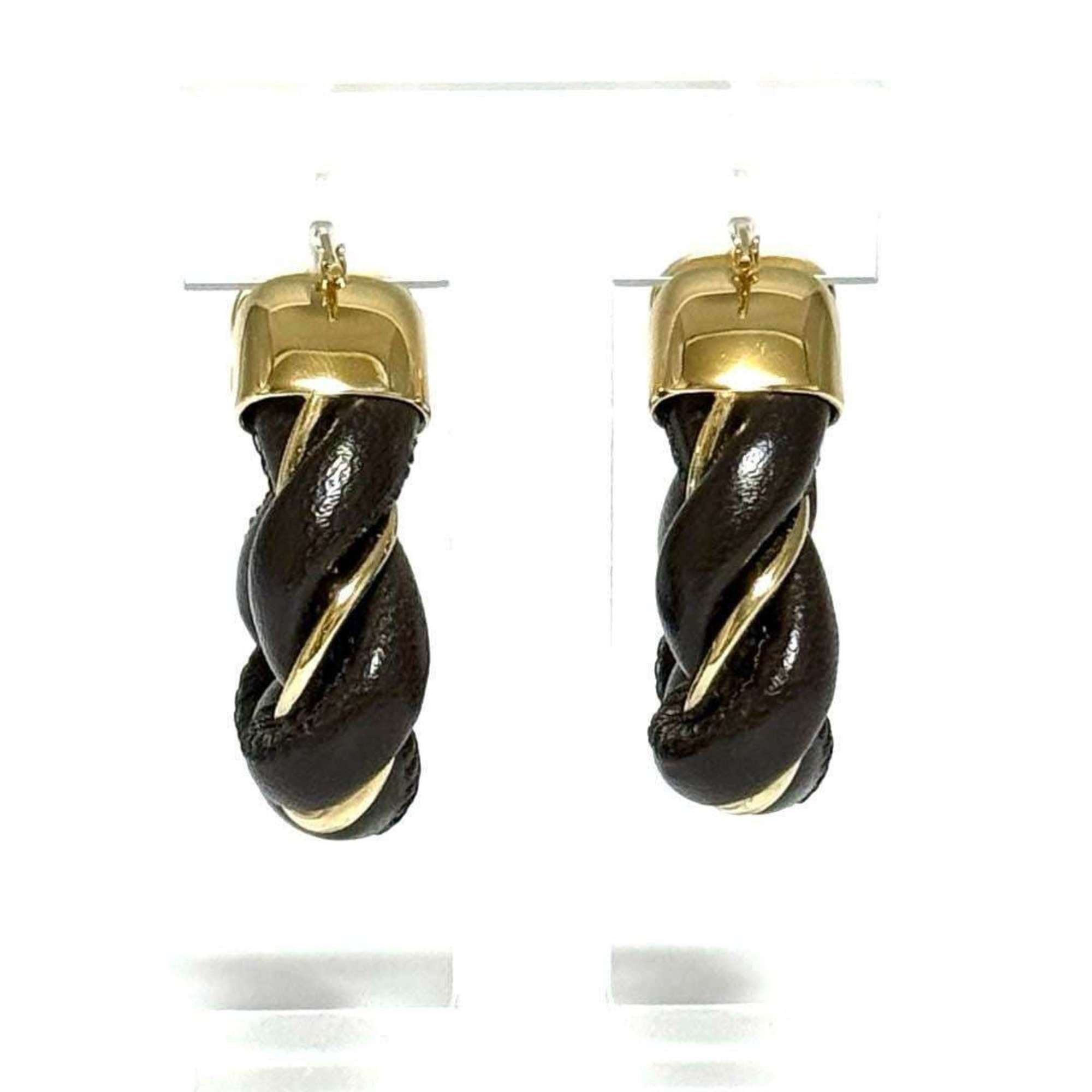 Bottega Veneta BOTTEGA VENETA Women's Hoop Triangle Twist Earrings in 925 Silver and Leather Size ONE SIZE - 3 Thumbnail