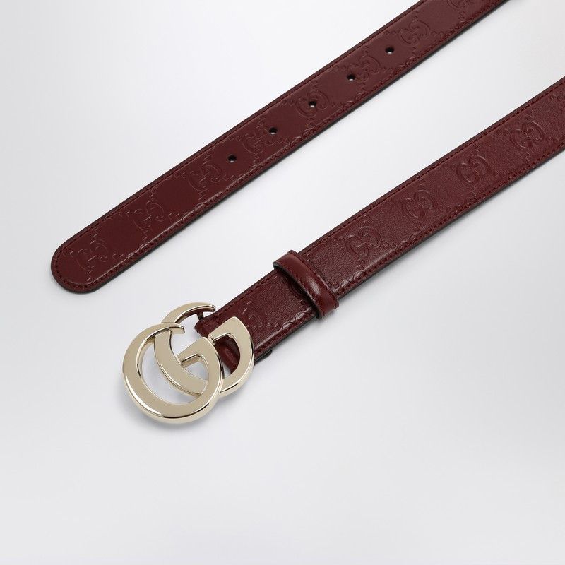 Gucci Gucci Gg Milano Rosso Ancora Leather Belt Size ONE SIZE - 3 Thumbnail
