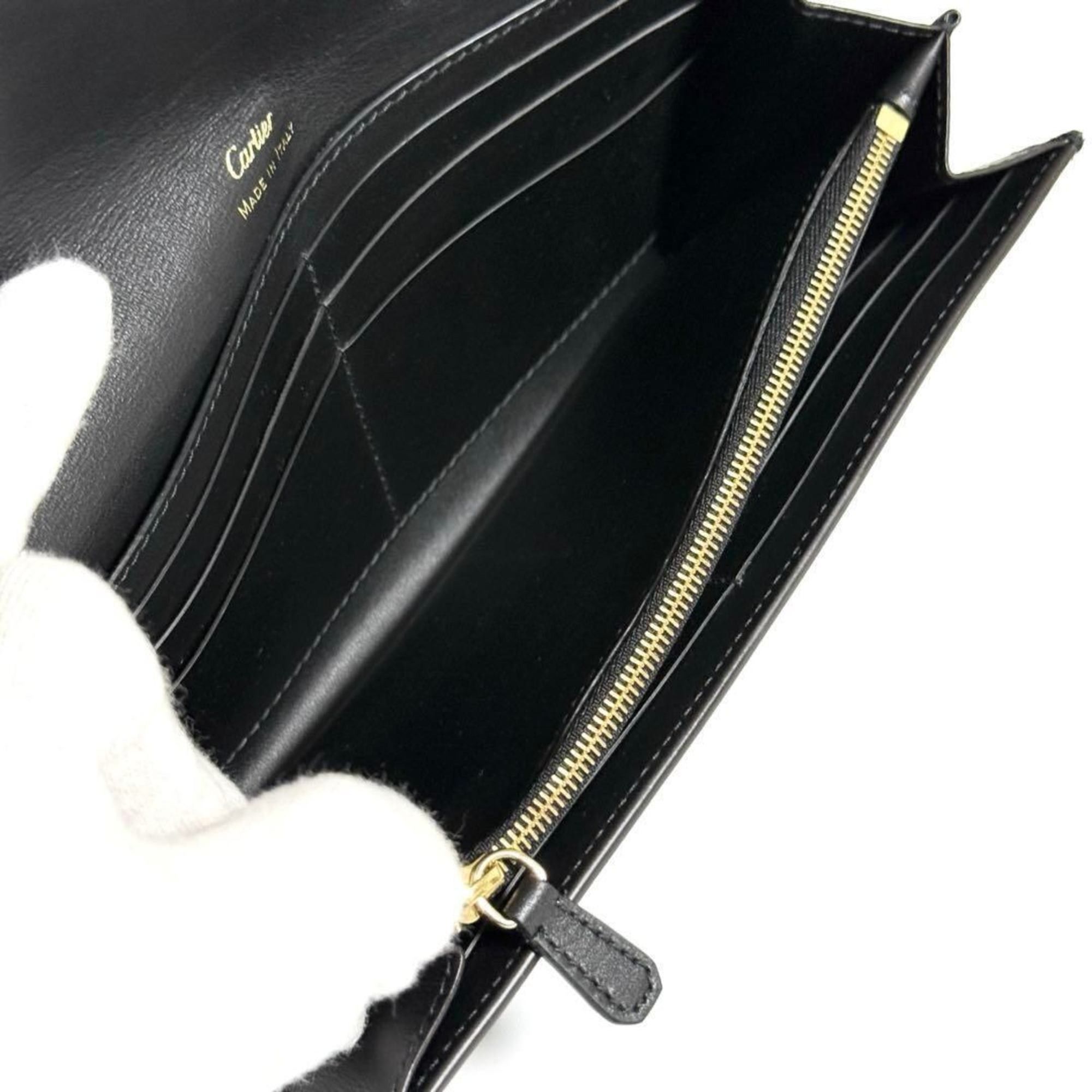 Cartier Cartier Women's Wallet Long Garland Leather Black Size ONE SIZE - 8 Thumbnail