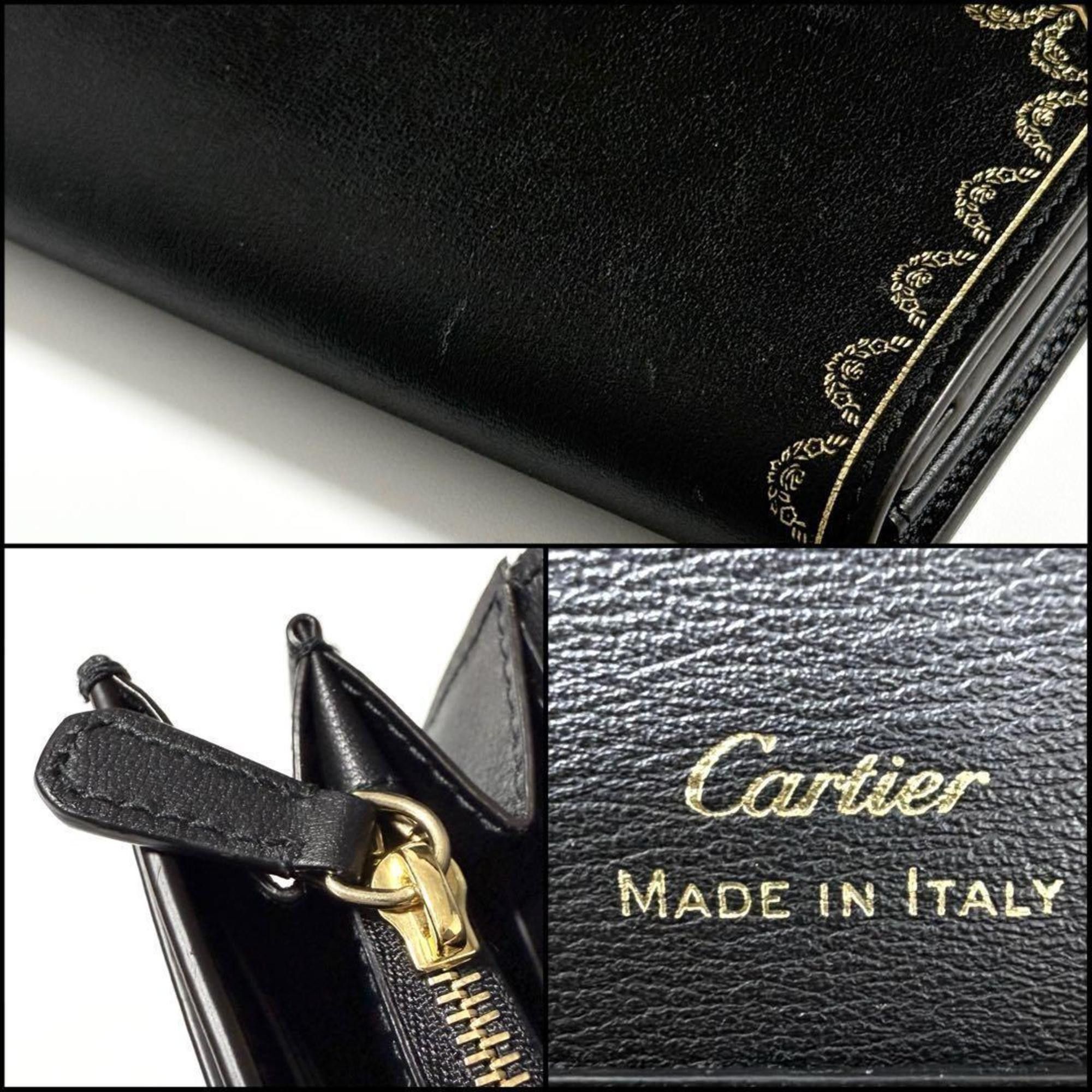Cartier Cartier Women's Wallet Long Garland Leather Black Size ONE SIZE - 10 Thumbnail