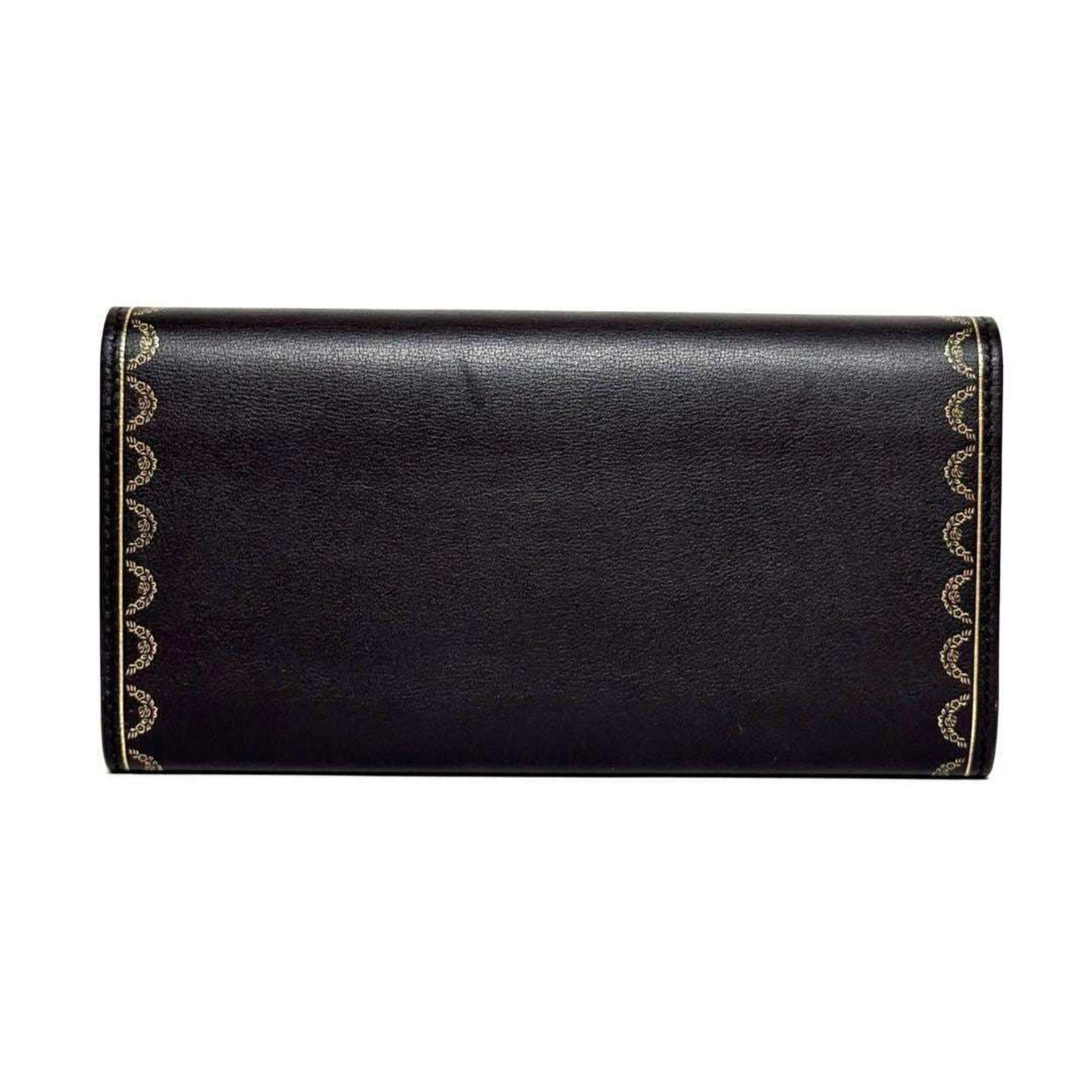 Cartier Cartier Women's Wallet Long Garland Leather Black Size ONE SIZE - 2 Thumbnail