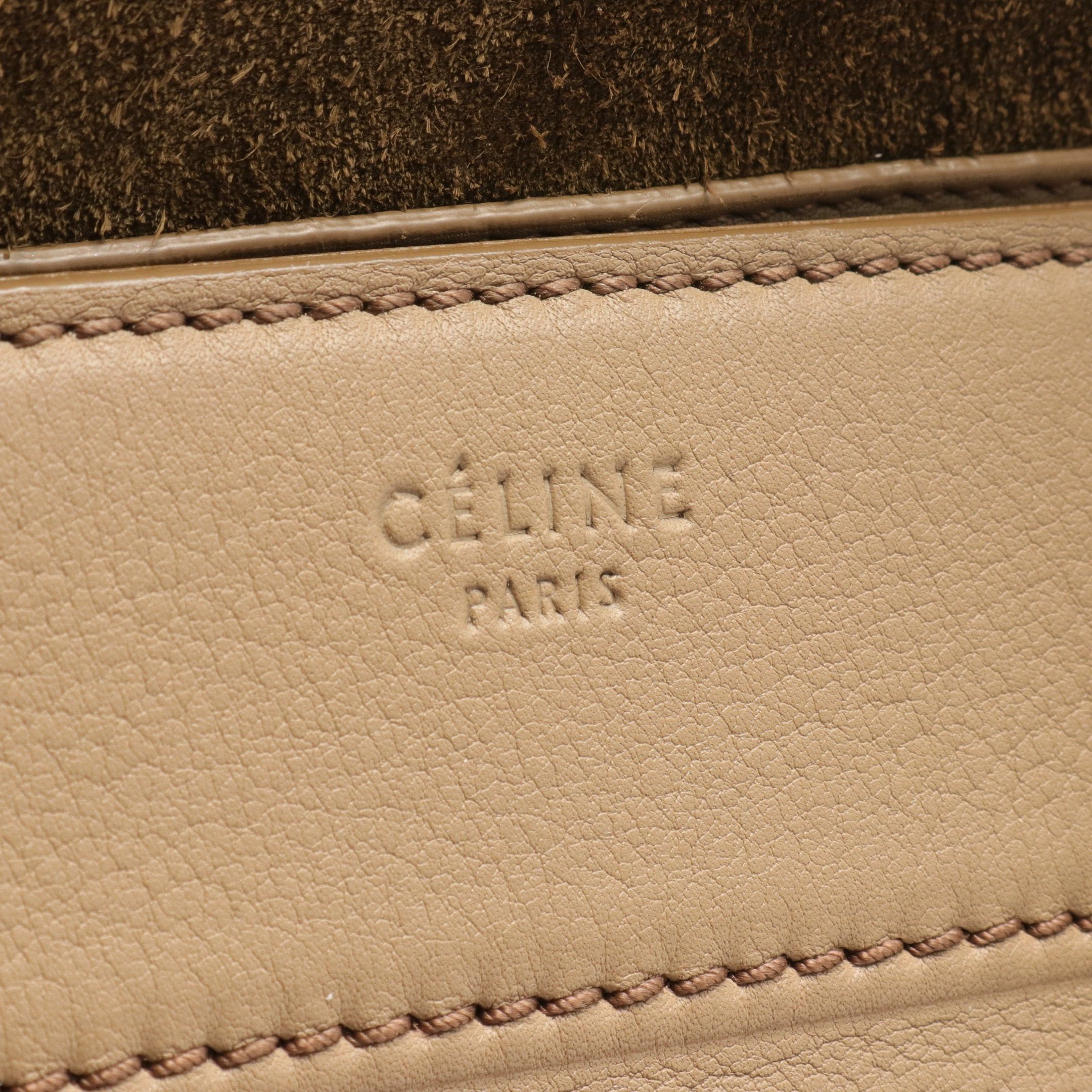 Celine Celine Luggage Phantom Handbag Tote Bag Leather Gray Beige Size ONE SIZE - 4 Thumbnail