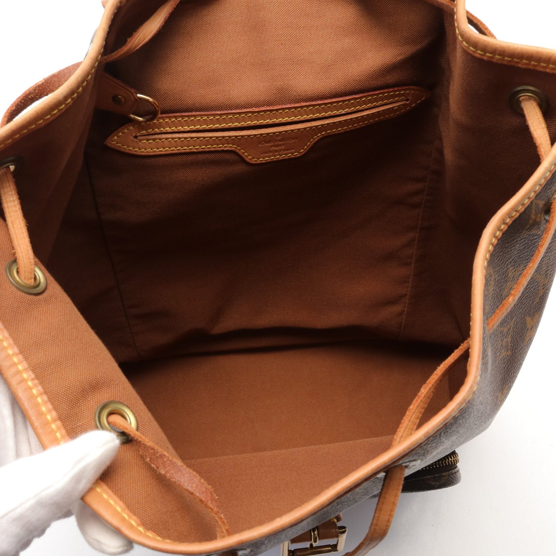 Louis Vuitton Louis Vuitton Montsouris Gm Monogram Backpack Rucksack Leather Brown Size ONE SIZE - 3 Thumbnail
