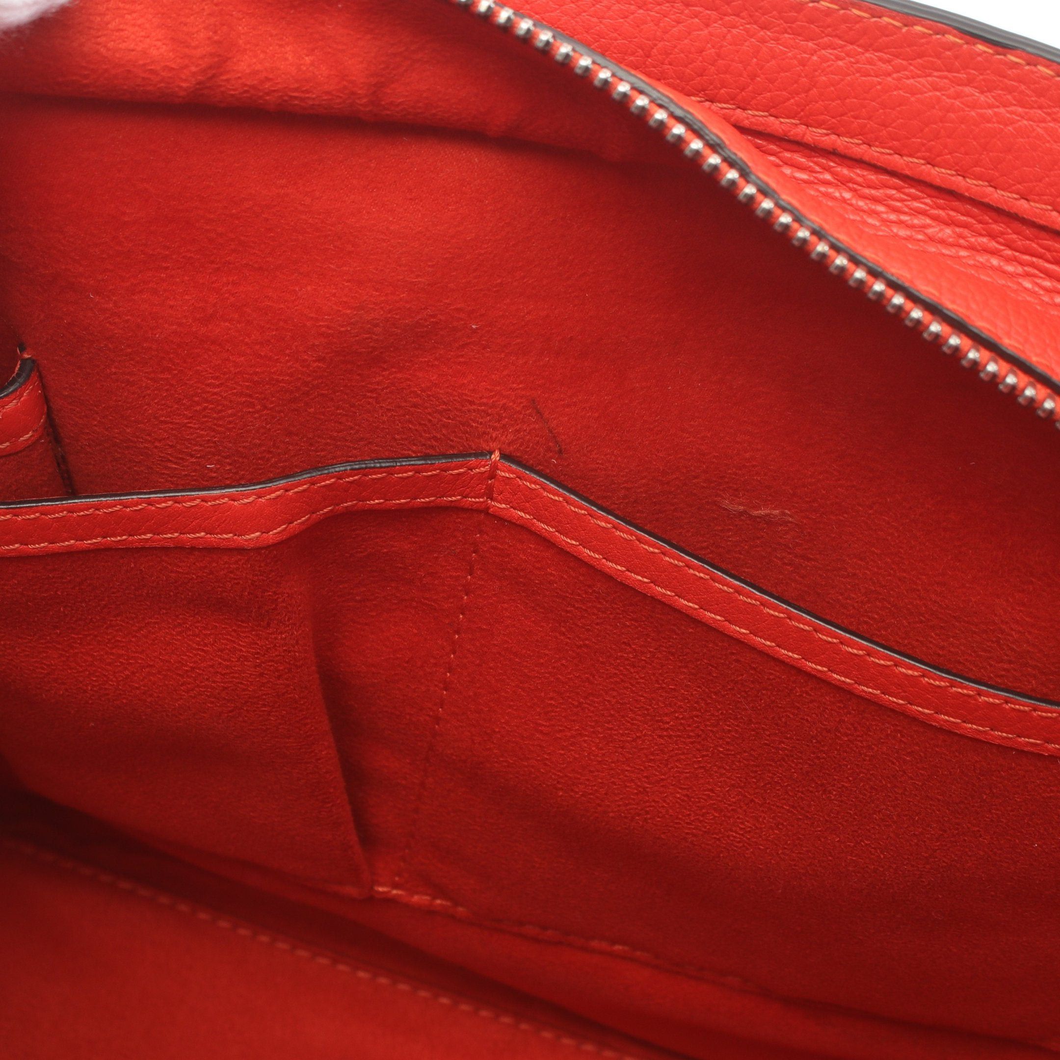 Celine Celine Luggage Micro Shopper Handbag Tote Bag Leather Orange Red Size ONE SIZE - 8 Thumbnail