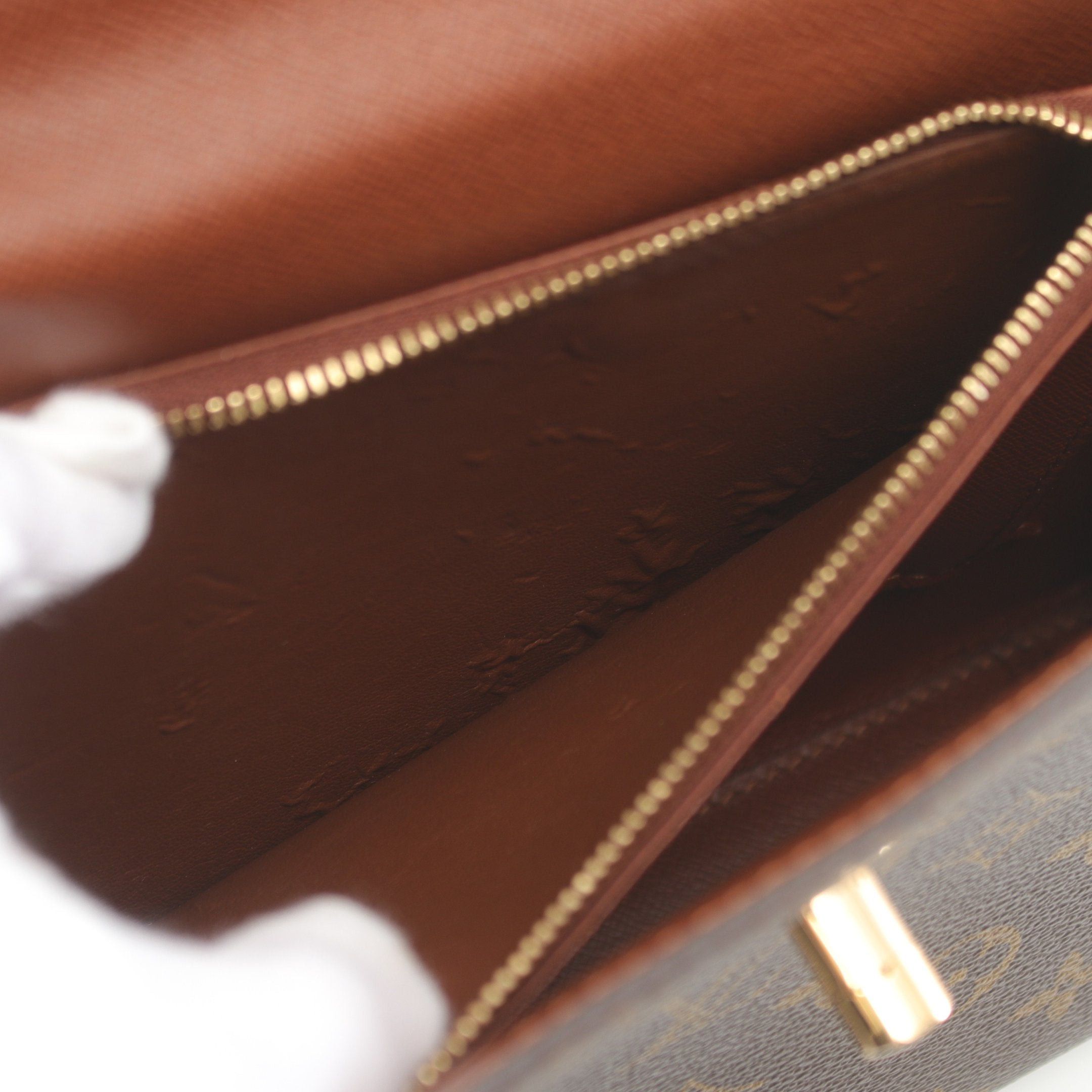 Louis Vuitton Louis Vuitton Malesherbes Monogram Handbag Leather Brown Size ONE SIZE - 8 Thumbnail