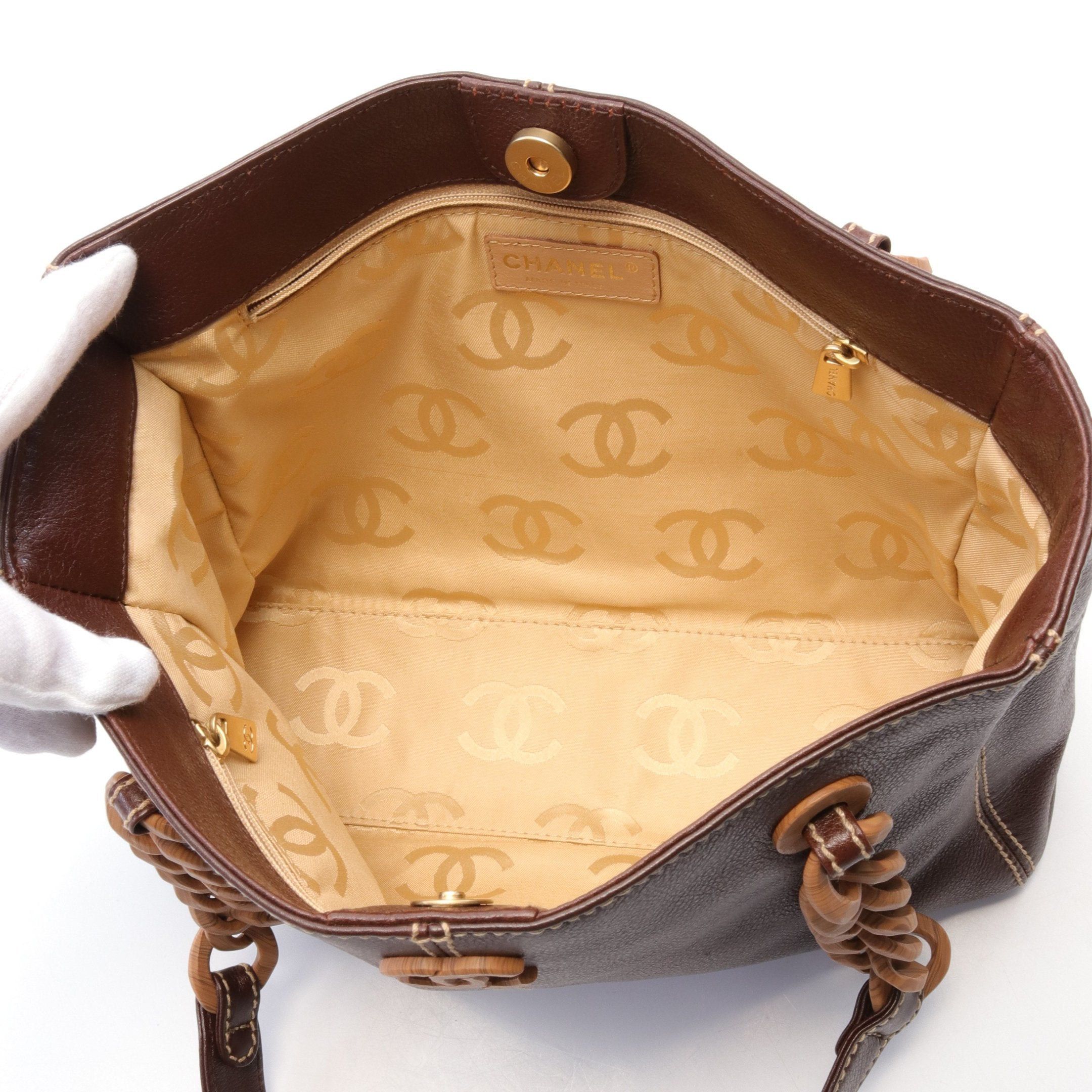 Chanel Chanel Coco Mark Shoulder Bag Leather Brown Size ONE SIZE - 3 Thumbnail