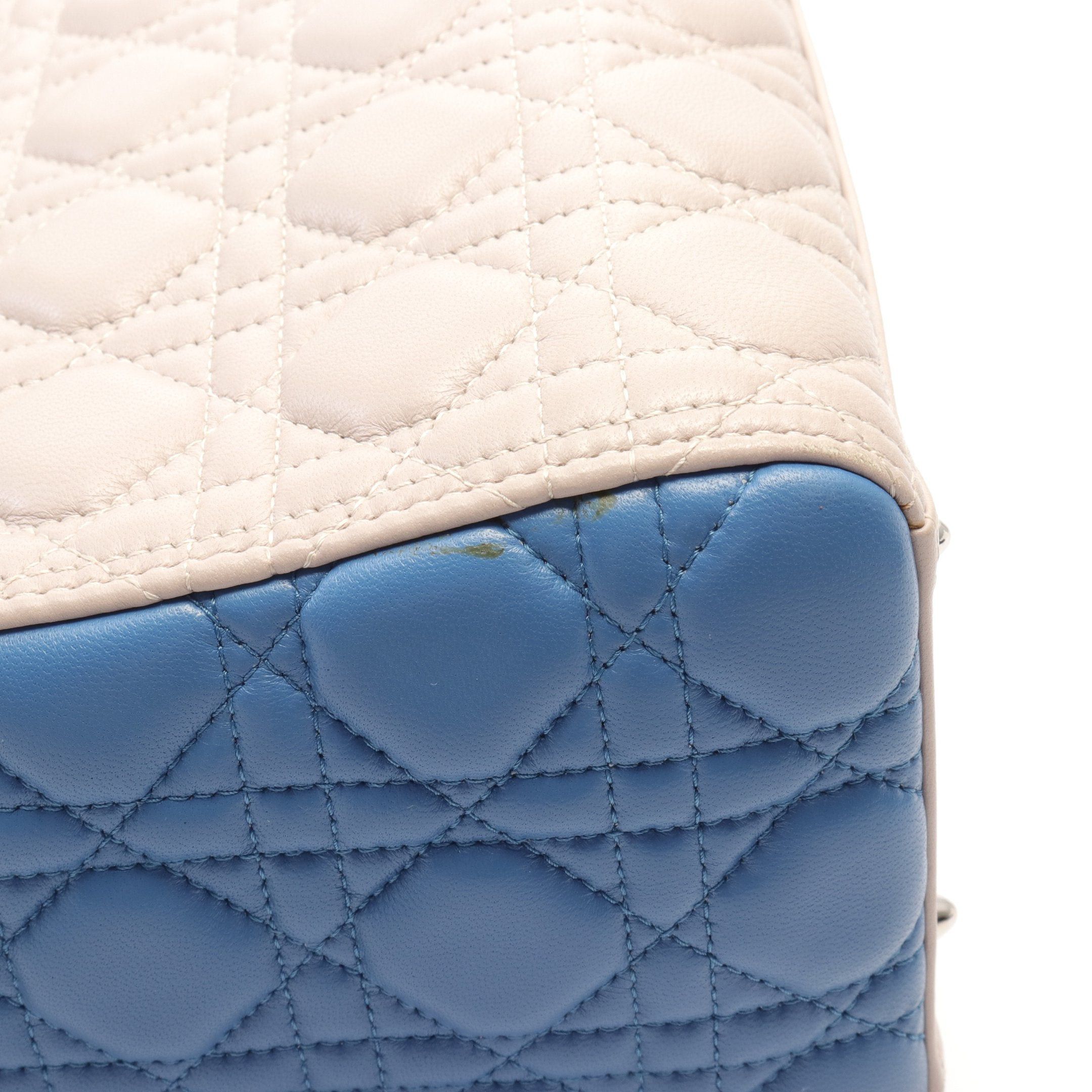 Dior Dior Lady Dior Canage Handbag Leather Ivory Pink Purple Blue Size ONE SIZE - 5 Thumbnail