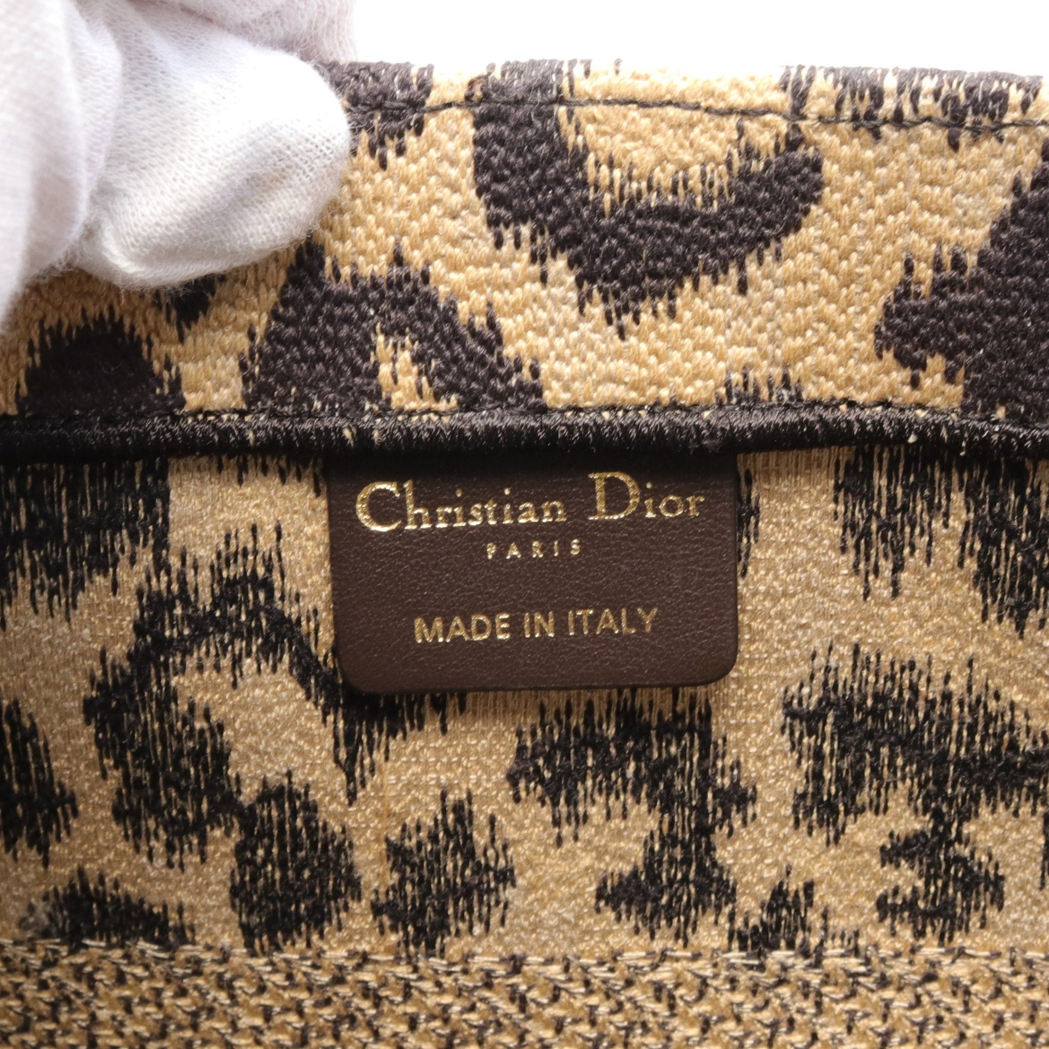 Dior Dior Book Tote Medium Handbag Bag Leopard Canvas Beige Brown Size ONE SIZE - 4 Thumbnail