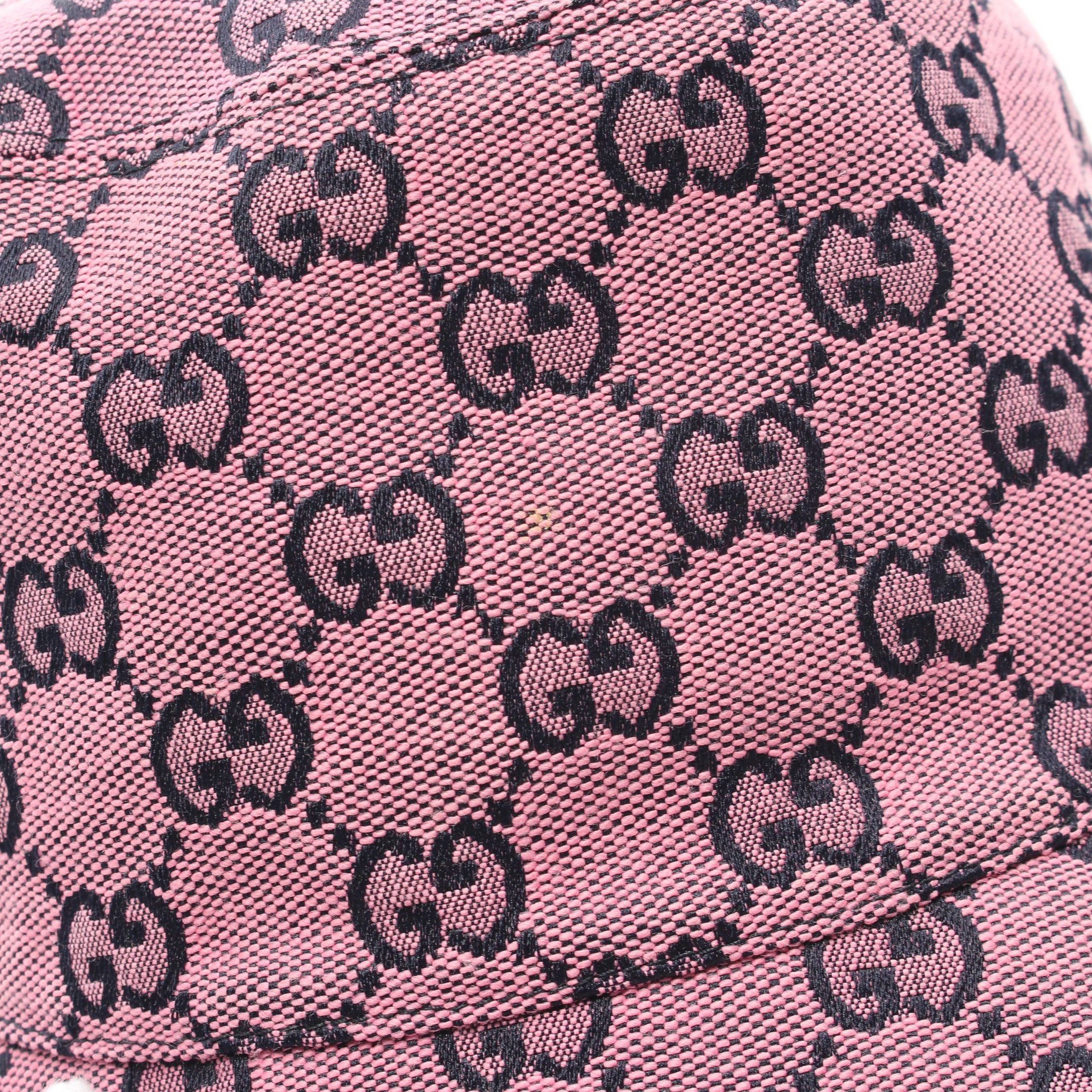 Gucci Gucci Gg Canvas Fedora Hat Bucket Cotton Pink Black Size ONE SIZE - 8 Thumbnail