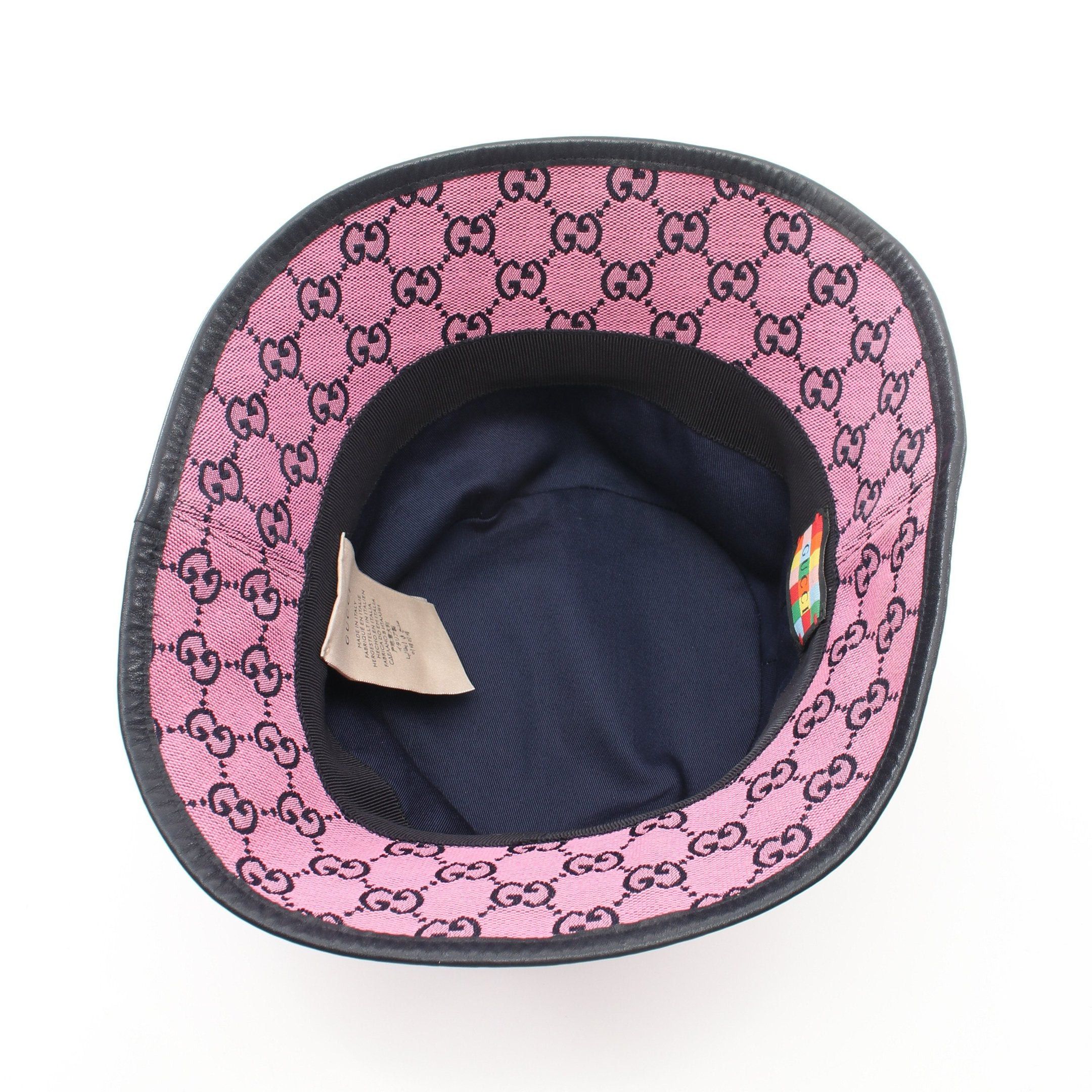 Gucci Gucci Gg Canvas Fedora Hat Bucket Cotton Pink Black Size ONE SIZE - 3 Thumbnail