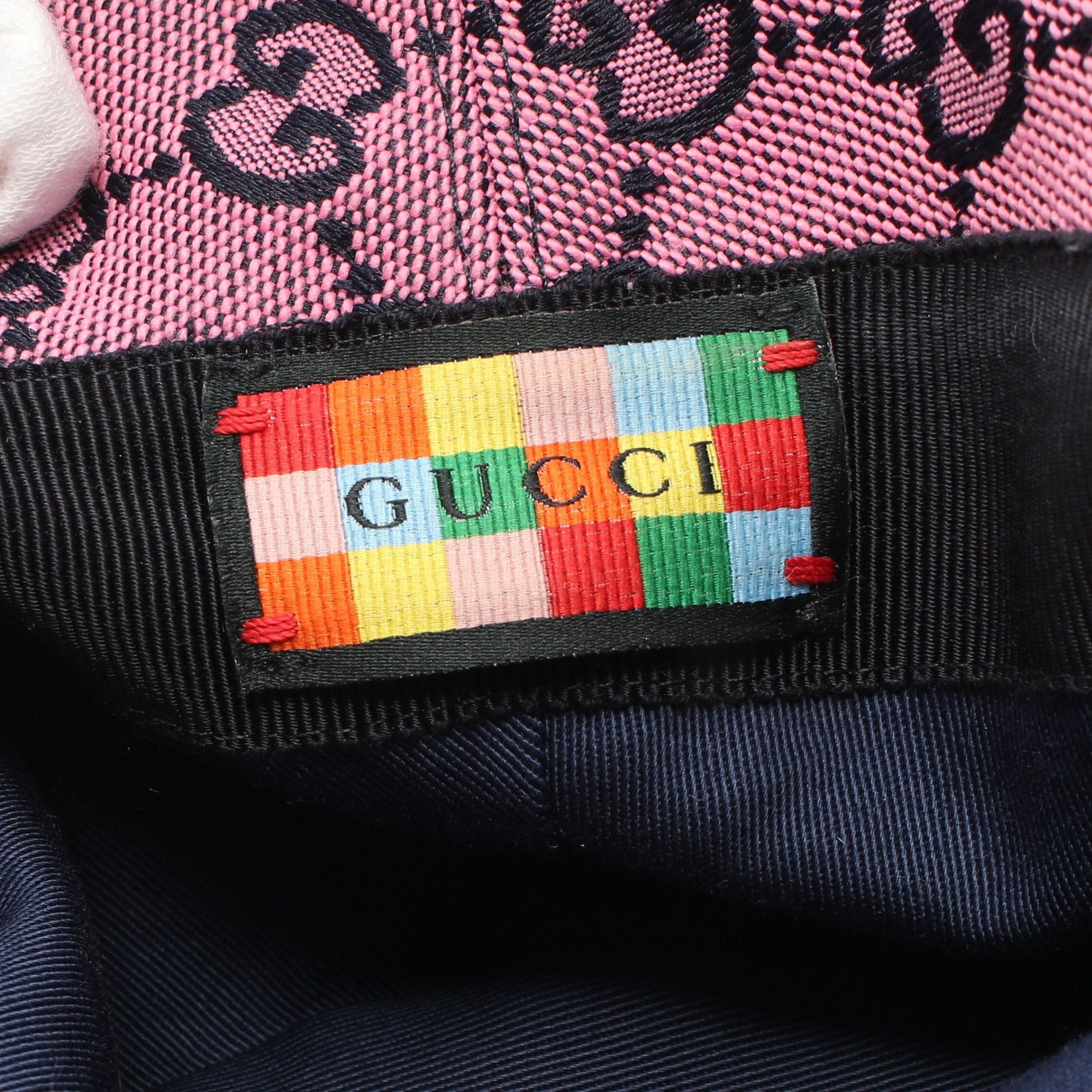 Gucci Gucci Gg Canvas Fedora Hat Bucket Cotton Pink Black Size ONE SIZE - 4 Thumbnail