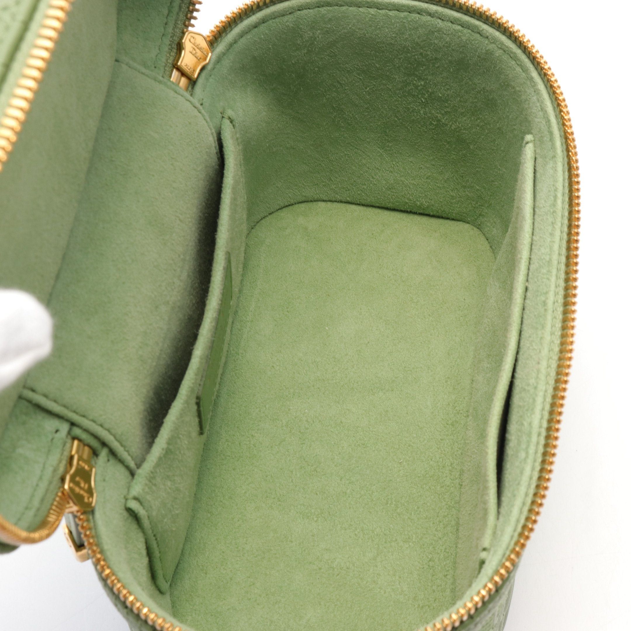 Dior Dior Travel Small Vanity Canage Handbag Bag Leather Green Size ONE SIZE - 3 Thumbnail