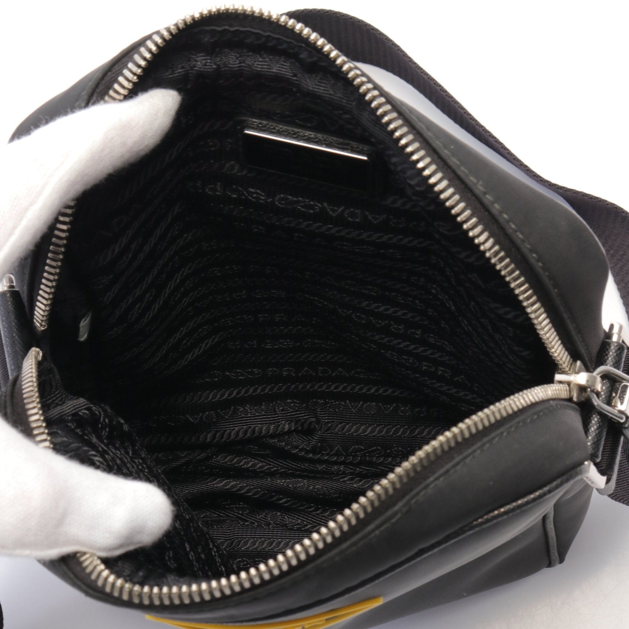 Prada Prada Shoulder Bag Nylon Leather Black Size ONE SIZE - 3 Thumbnail