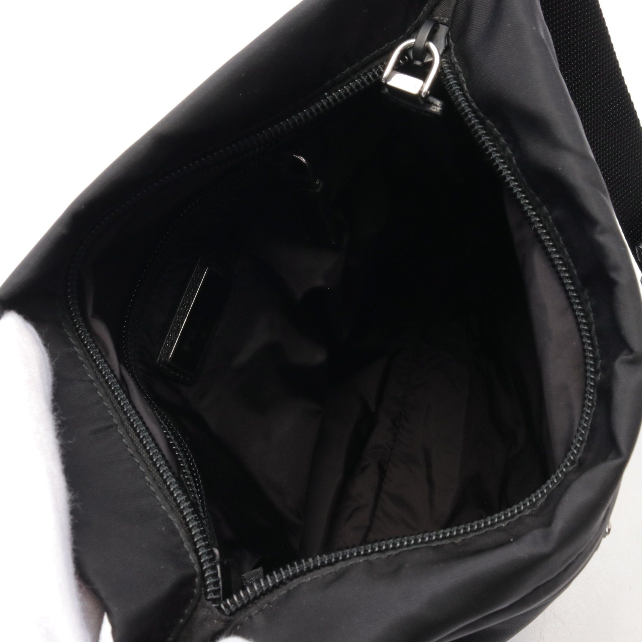 Prada Prada Tessuto Soft Shoulder Bag Nylon Leather Black Blue White Size ONE SIZE - 3 Thumbnail