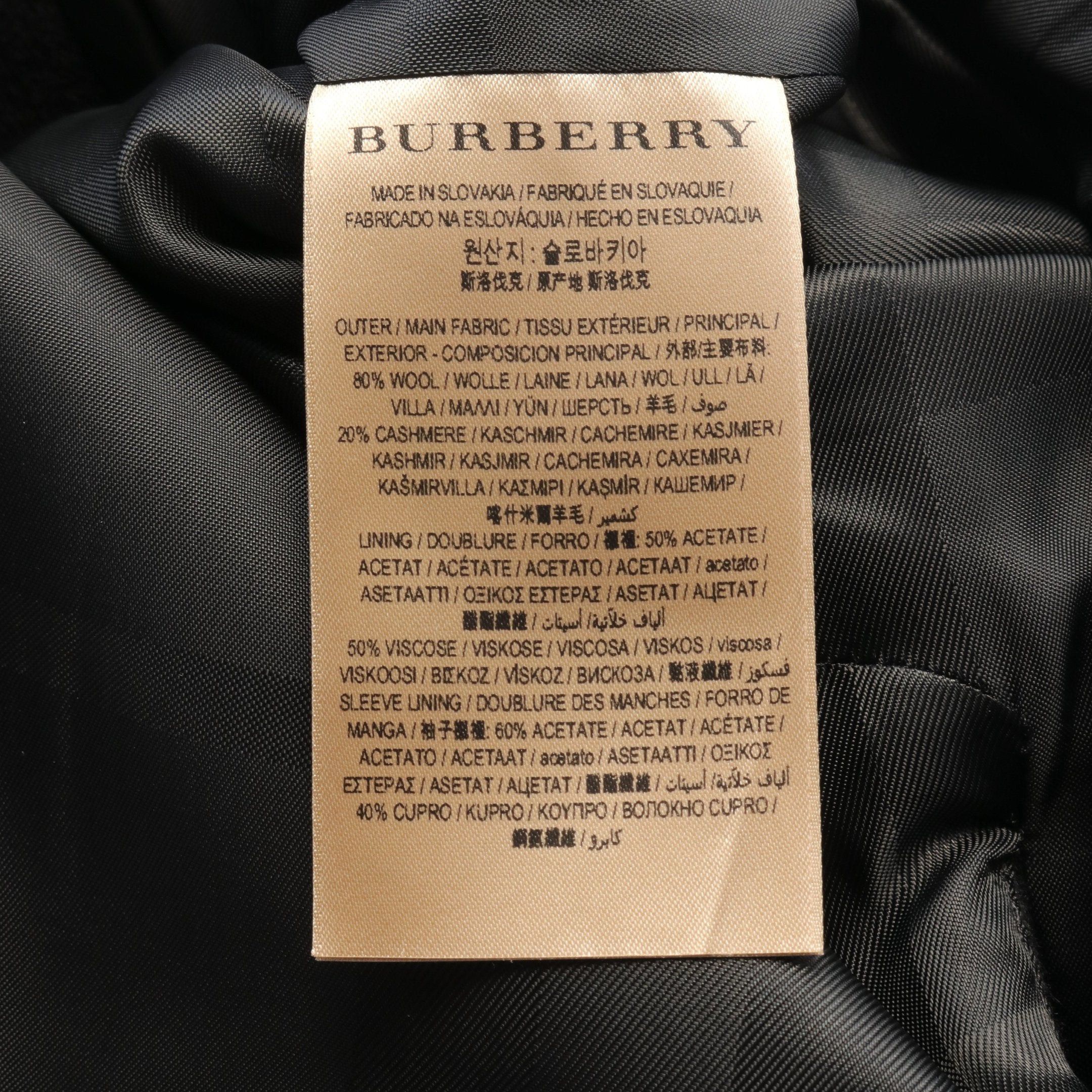 Burberry Burberry Coat Wool Cashmere Black Size ONE SIZE - 5 Thumbnail