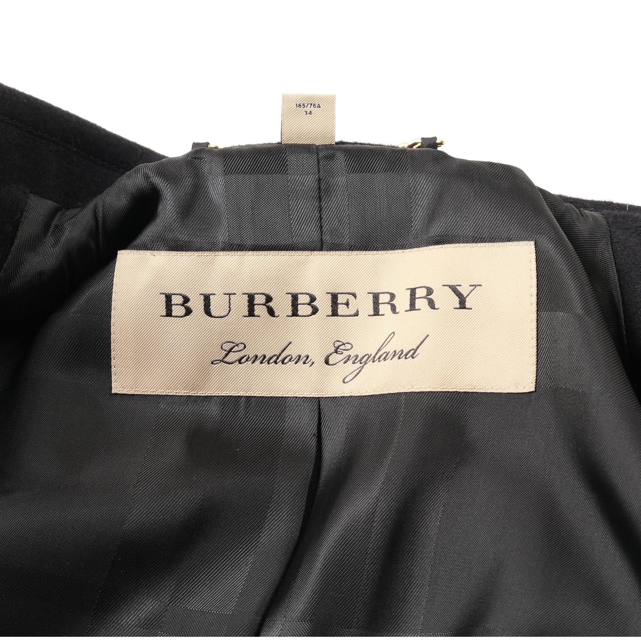 Burberry Burberry Coat Wool Cashmere Black Size ONE SIZE - 3 Thumbnail