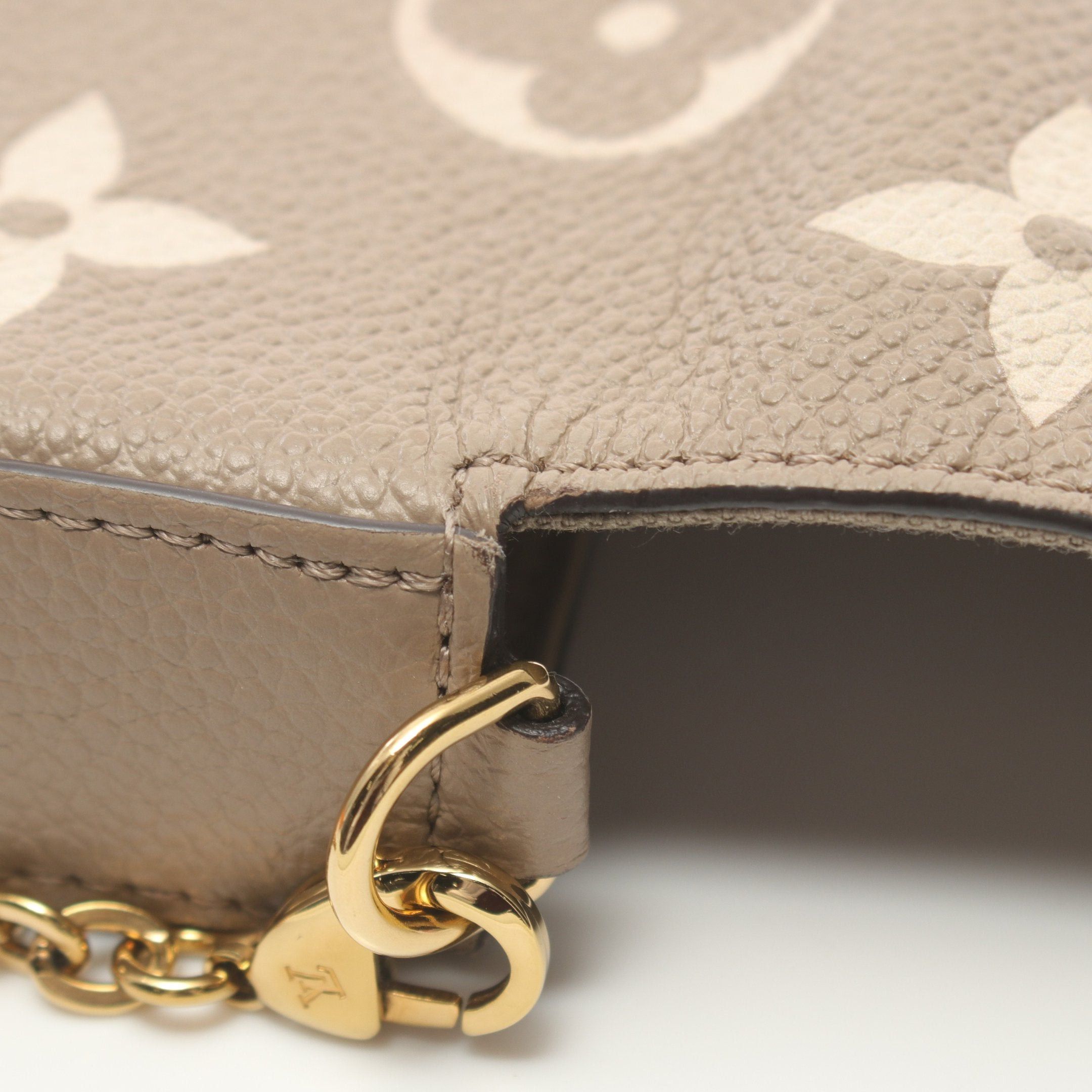 Louis Vuitton Louis Vuitton Pochette Felicie Monogram Amplant Tourterelle/Creme Chain Wallet Leather Gray Beige Size ONE SIZE - 9 Thumbnail