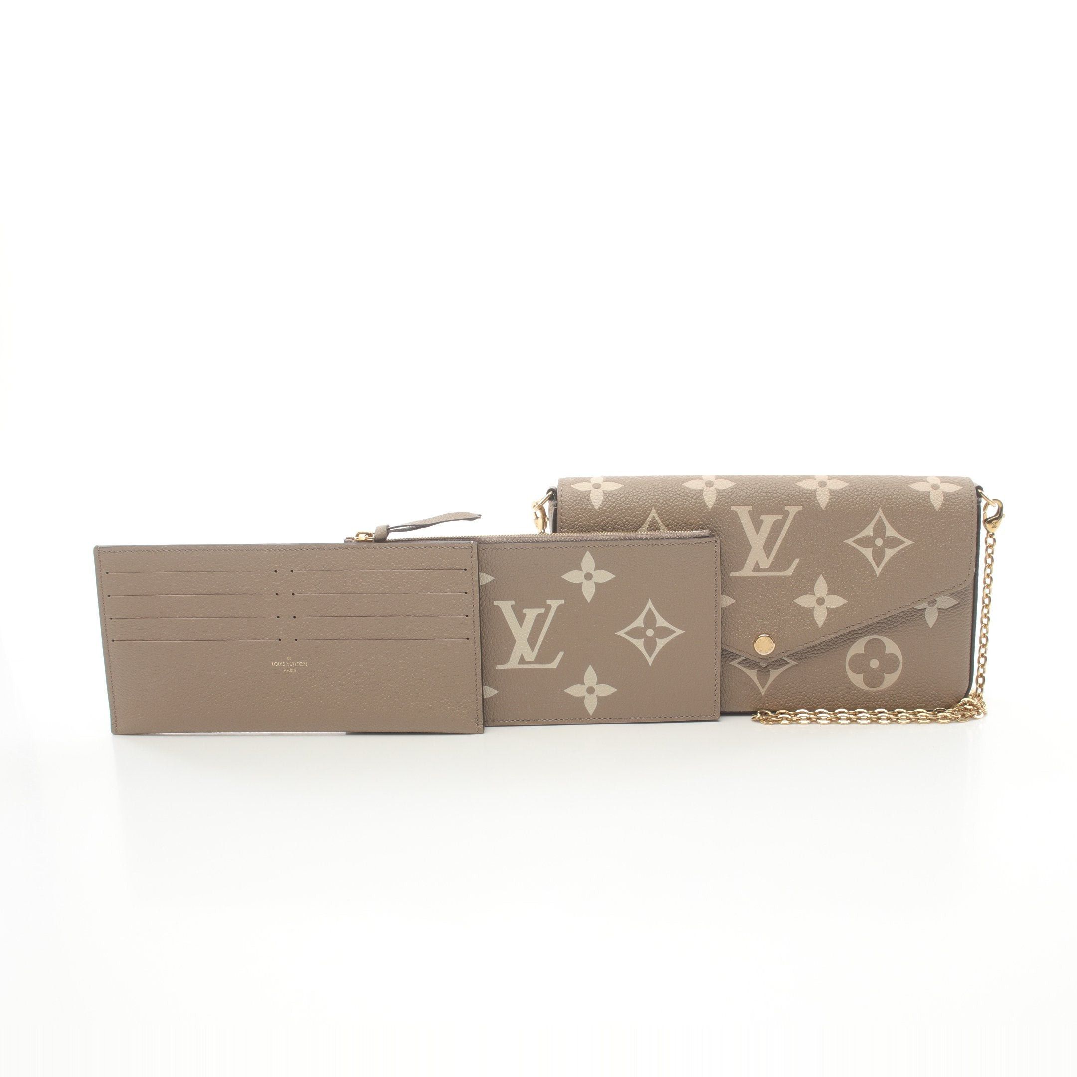 Louis Vuitton Louis Vuitton Pochette Felicie Monogram Amplant Tourterelle/Creme Chain Wallet Leather Gray Beige Size ONE SIZE - 5 Thumbnail