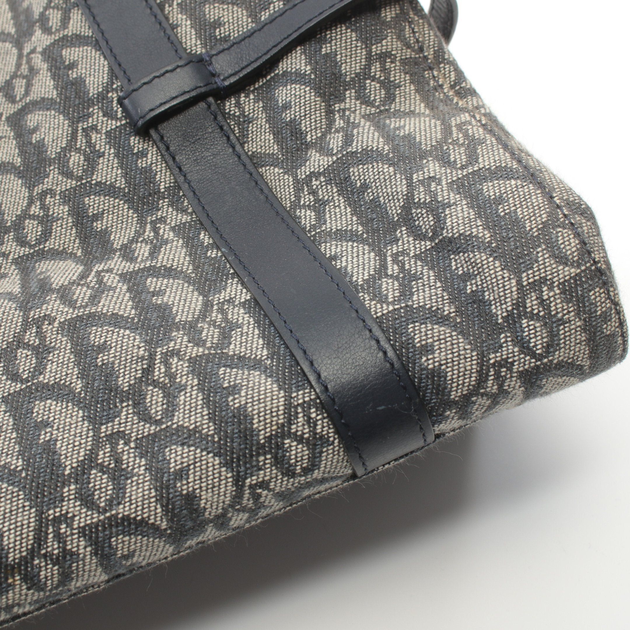 Dior Dior Trotter Handbag Tote Bag Canvas Leather Light Gray Navy Size ONE SIZE - 8 Thumbnail
