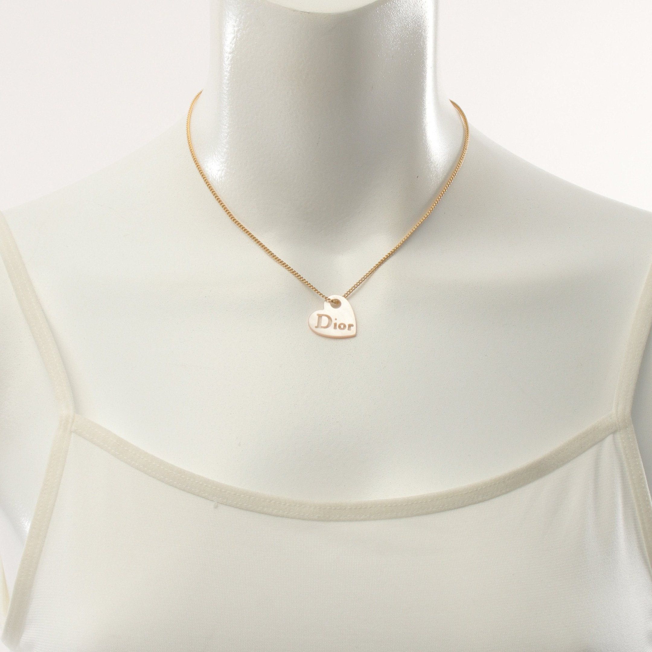 Dior Dior Heart Logo Necklace Gp Gold Light Pink Size ONE SIZE - 5 Thumbnail
