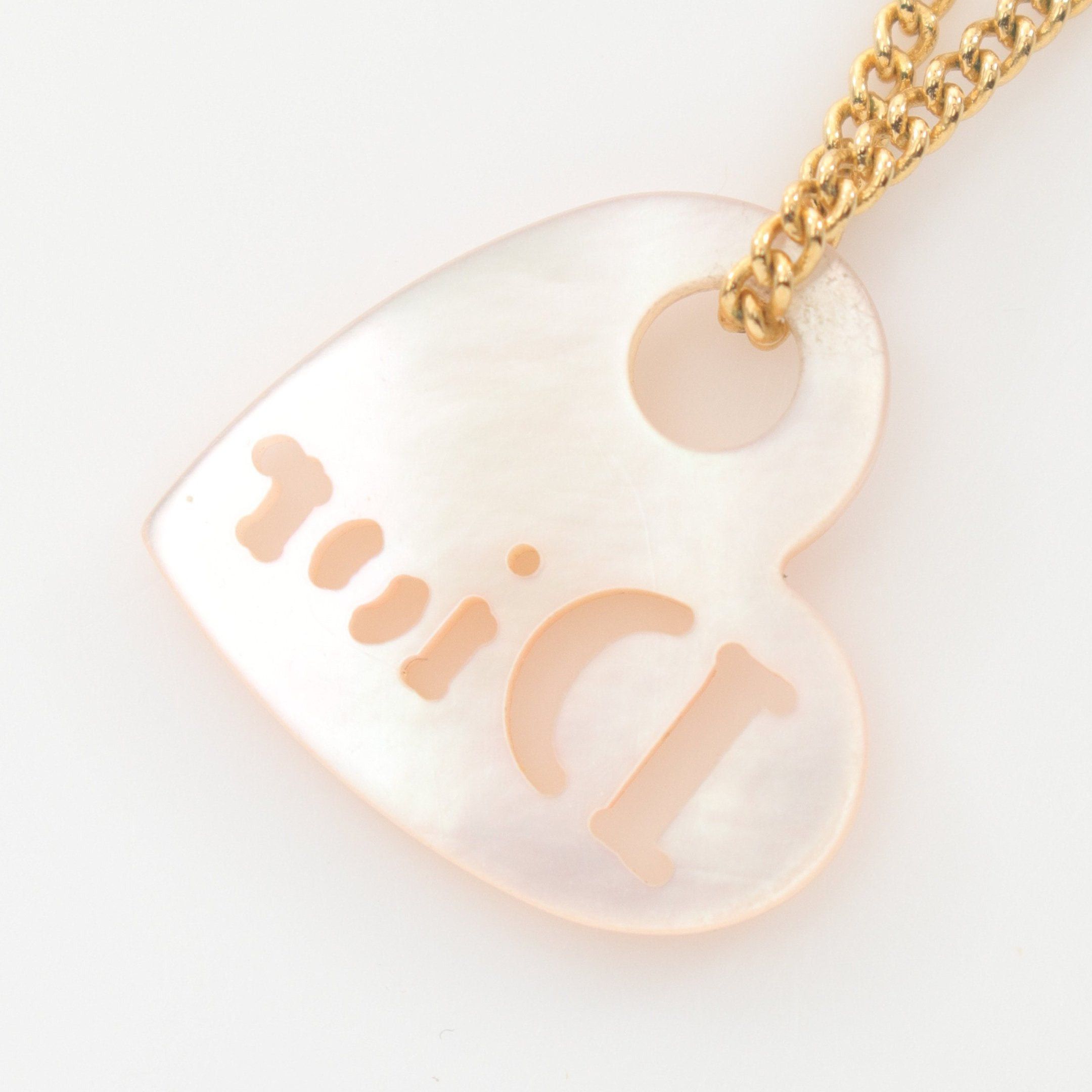 Dior Dior Heart Logo Necklace Gp Gold Light Pink Size ONE SIZE - 2 Thumbnail