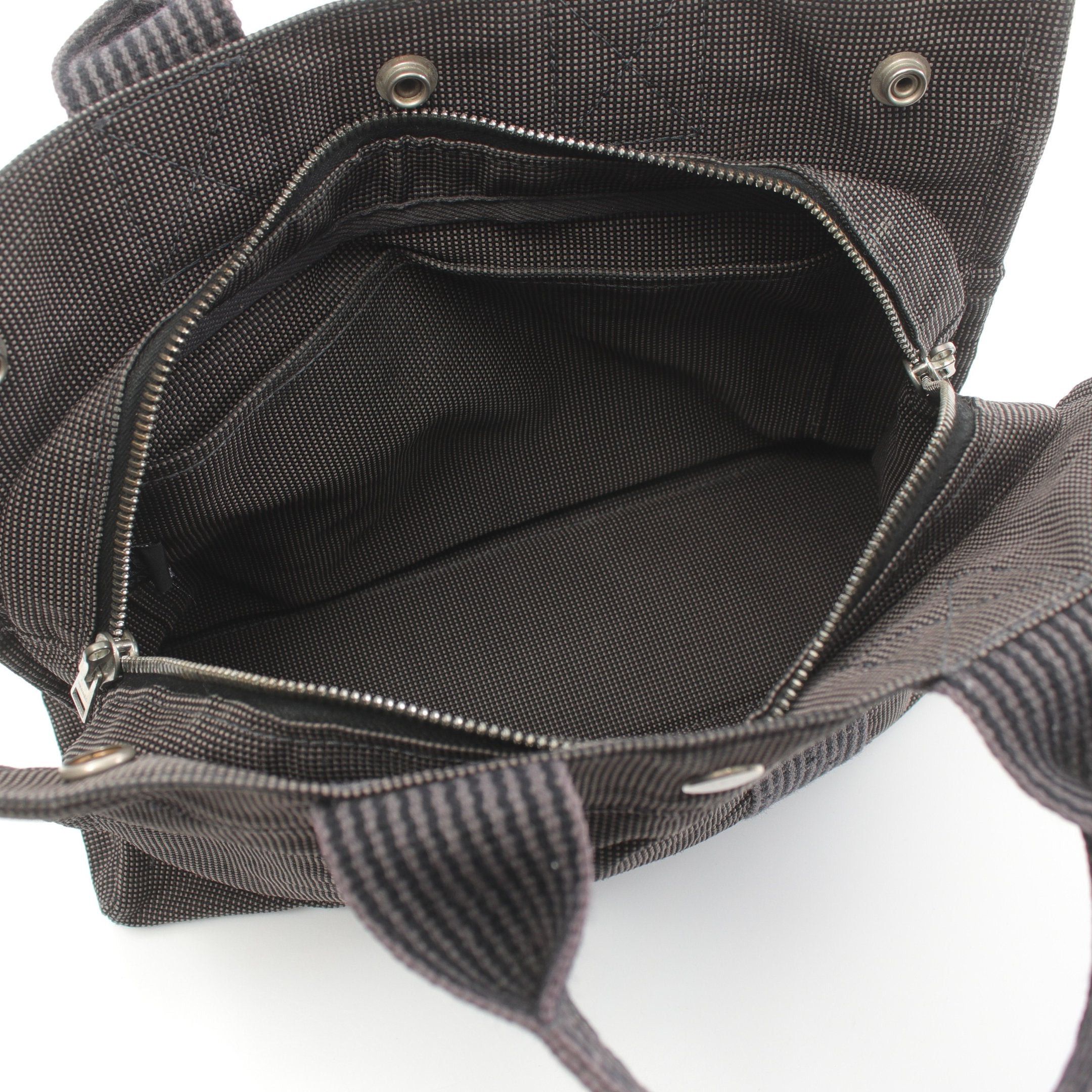 Hermes Hermes Yale Line Pm Handbag Tote Bag Nylon Canvas Dark Gray Silver Hardware Size ONE SIZE - 3 Thumbnail