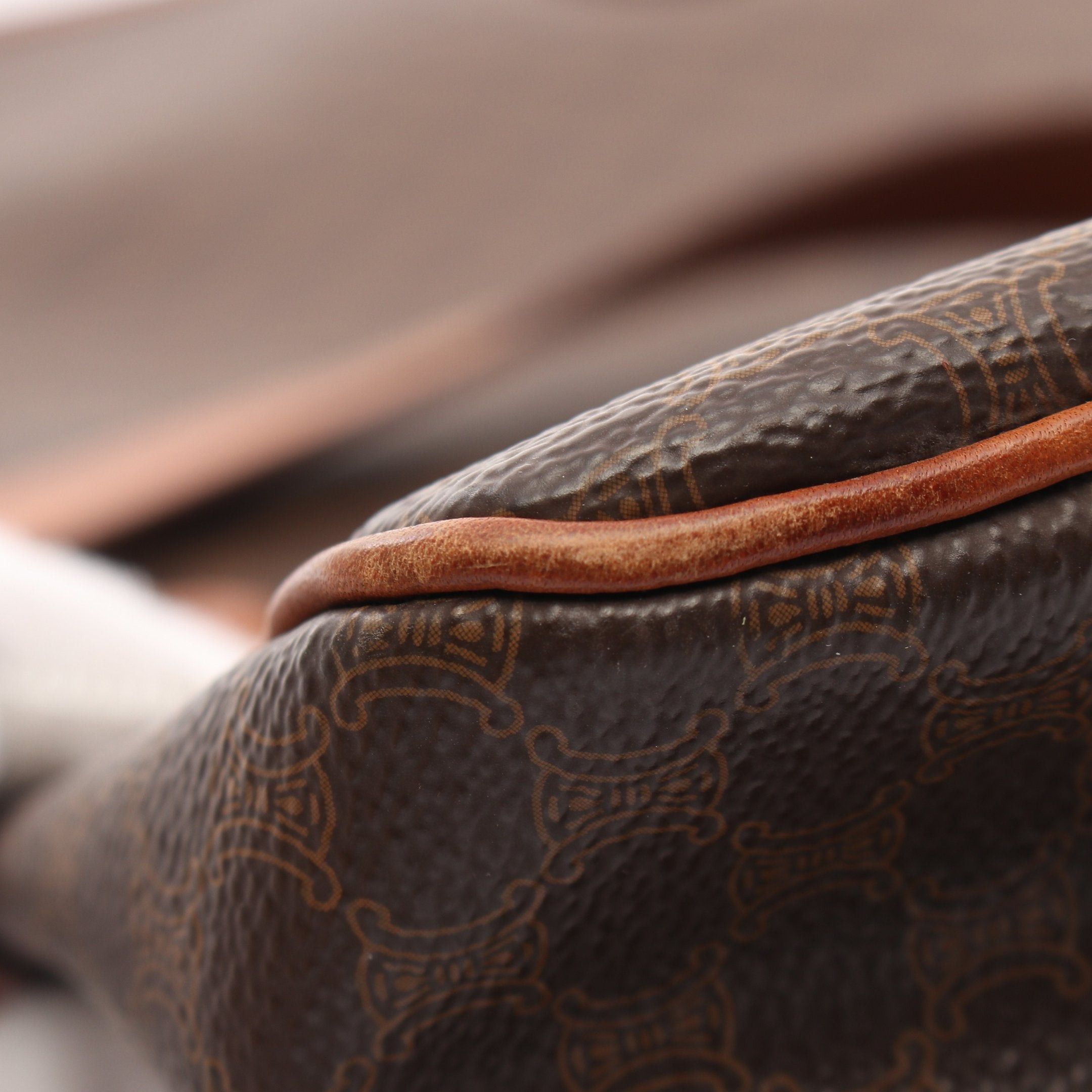 Celine Celine Macadam Shoulder Bag Leather Dark Brown Beige Size ONE SIZE - 5 Thumbnail