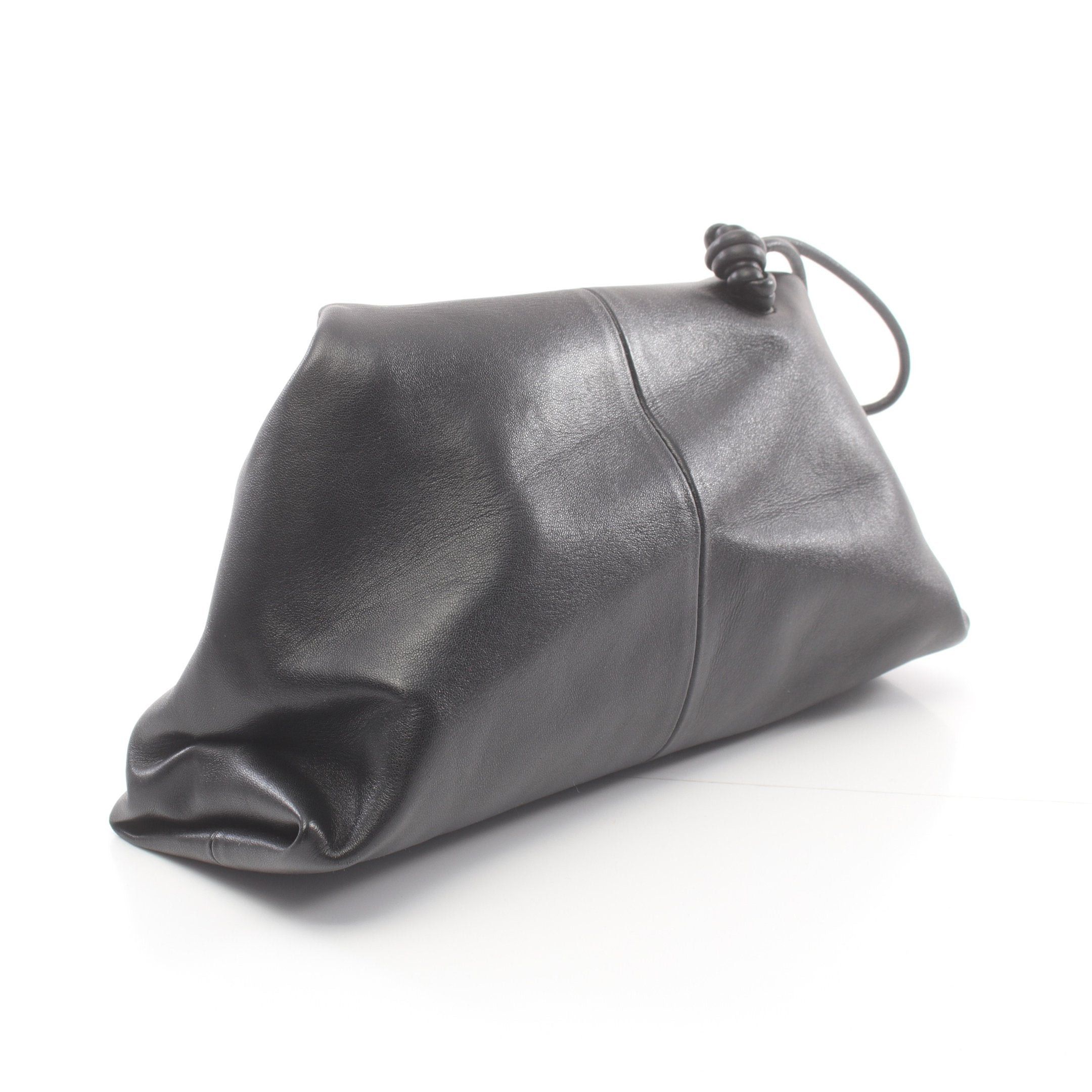 Bottega Veneta Bottega Veneta Triangle Flap Clutch Bag Leather Black Size ONE SIZE - 2 Thumbnail