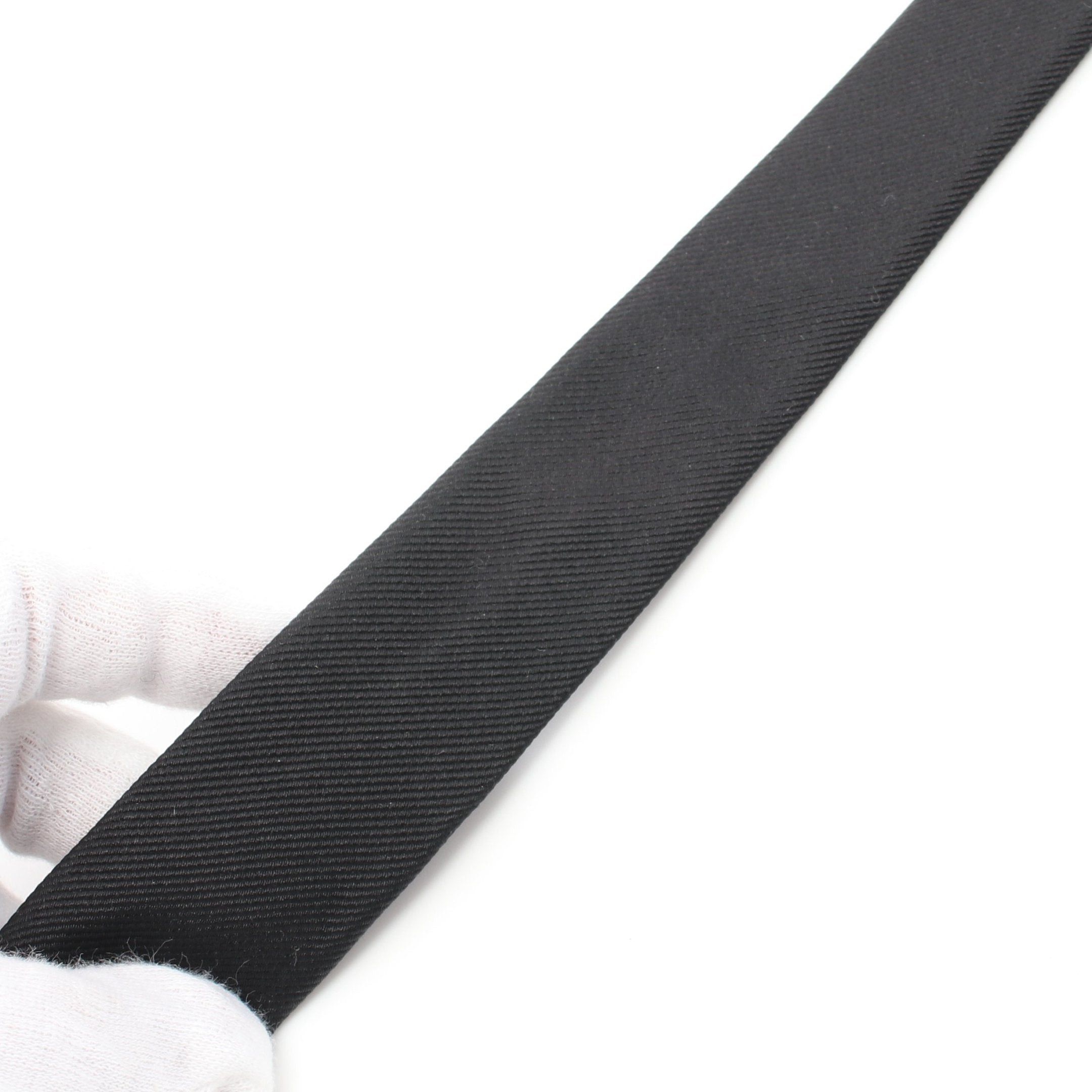 Yves Saint Laurent Yves Saint Laurent Skinny Tie Silk Black Size ONE SIZE - 7 Thumbnail