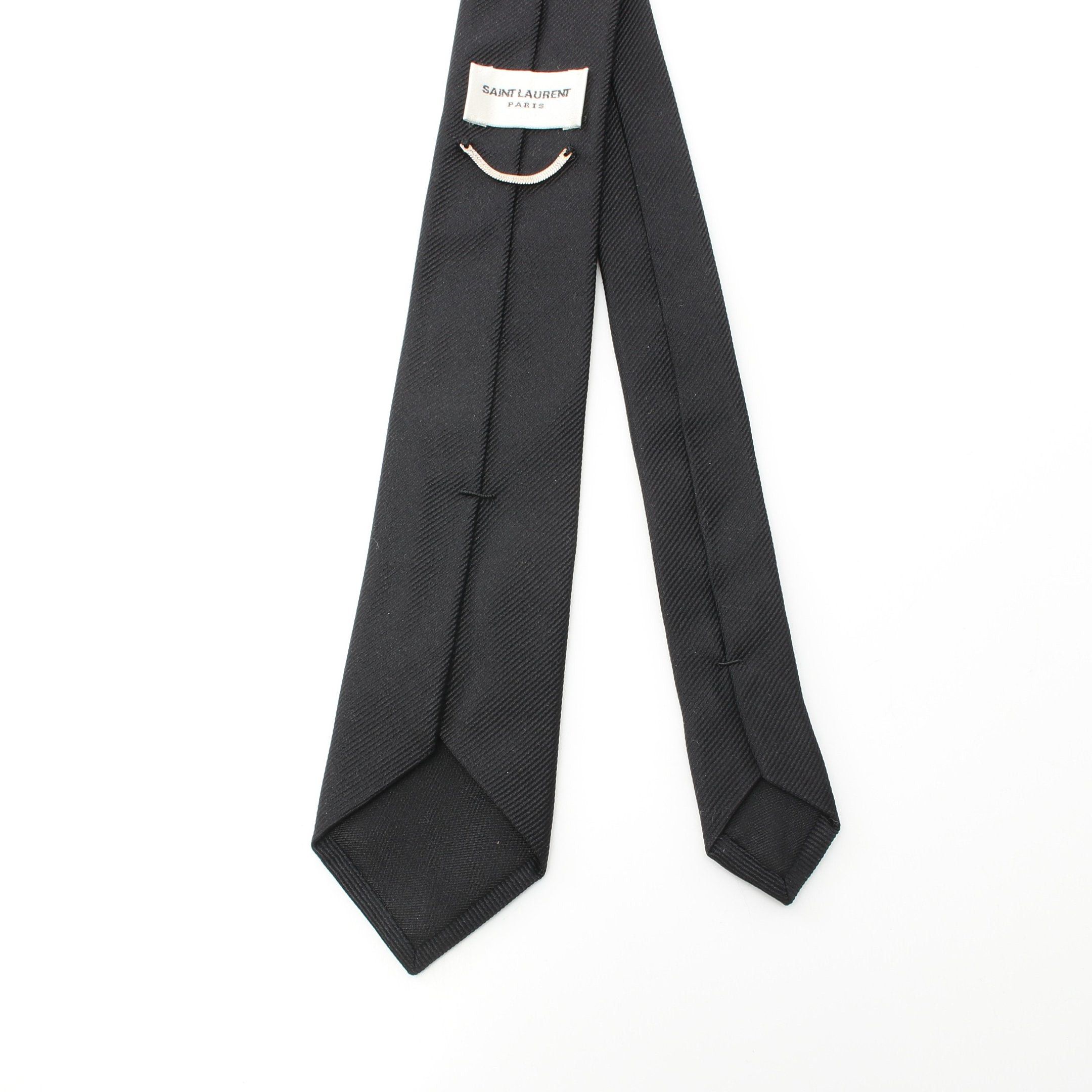 Yves Saint Laurent Yves Saint Laurent Skinny Tie Silk Black Size ONE SIZE - 3 Thumbnail