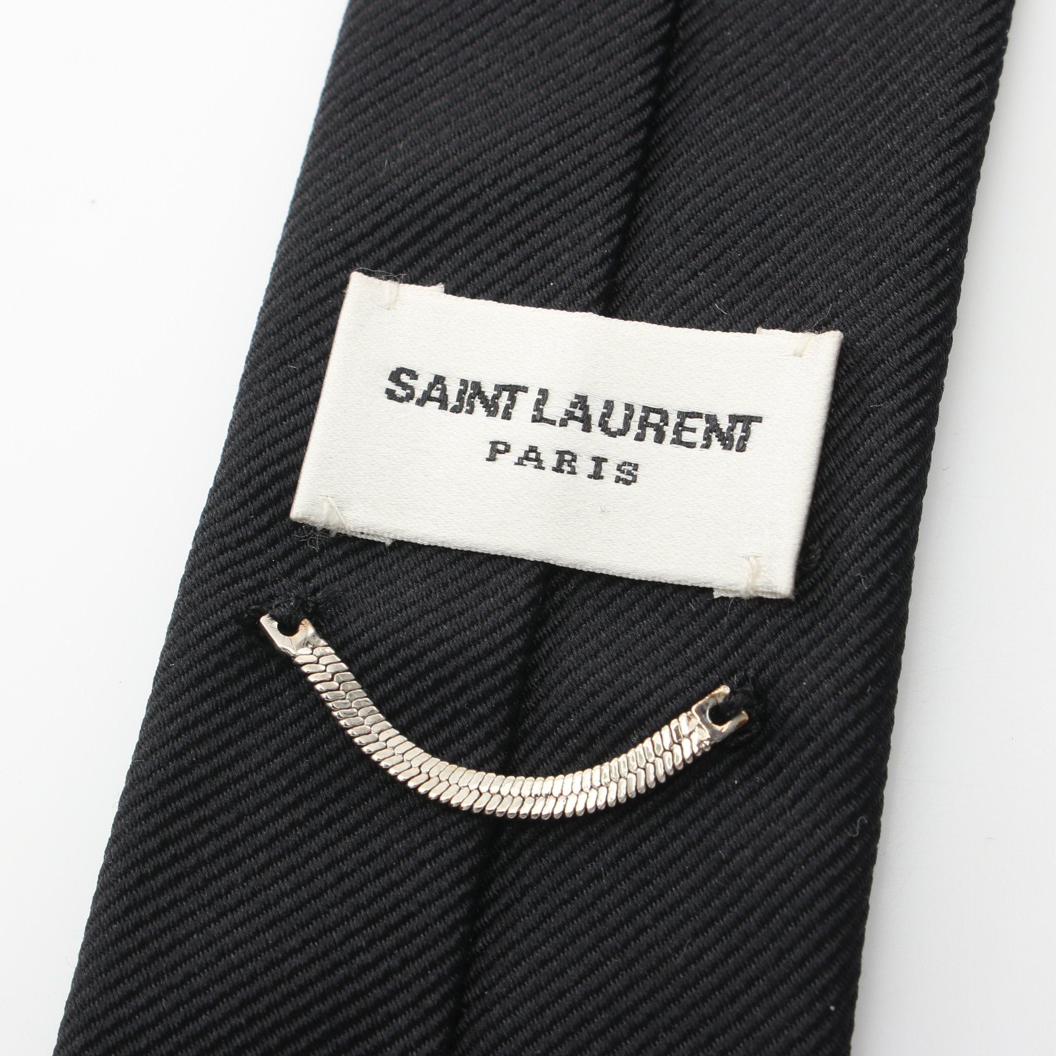 Yves Saint Laurent Yves Saint Laurent Skinny Tie Silk Black Size ONE SIZE - 4 Thumbnail