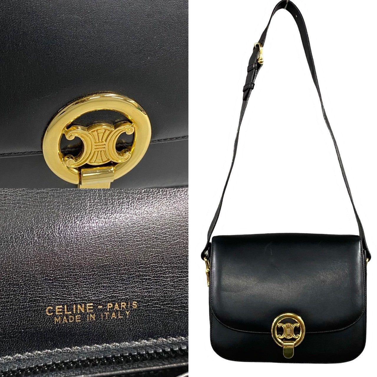 Celine Celine Shoulder Bag Black Leather Size ONE SIZE - 3 Thumbnail