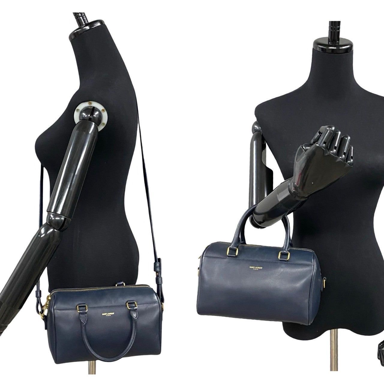 Yves Saint Laurent Yves Saint Laurent Shoulder Bag Navy Leather Size ONE SIZE - 2 Thumbnail