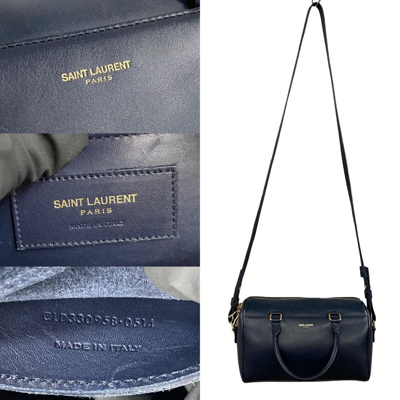 Yves Saint Laurent Yves Saint Laurent Shoulder Bag Navy Leather Size ONE SIZE - 3 Thumbnail