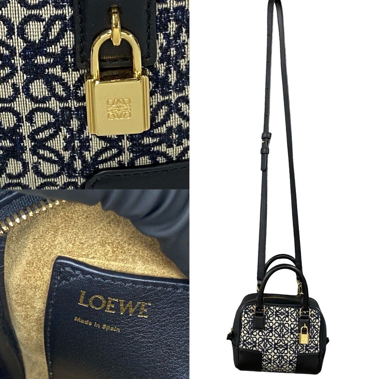 Loewe Loewe Shoulder Bag Black Canvas Size ONE SIZE - 3 Thumbnail