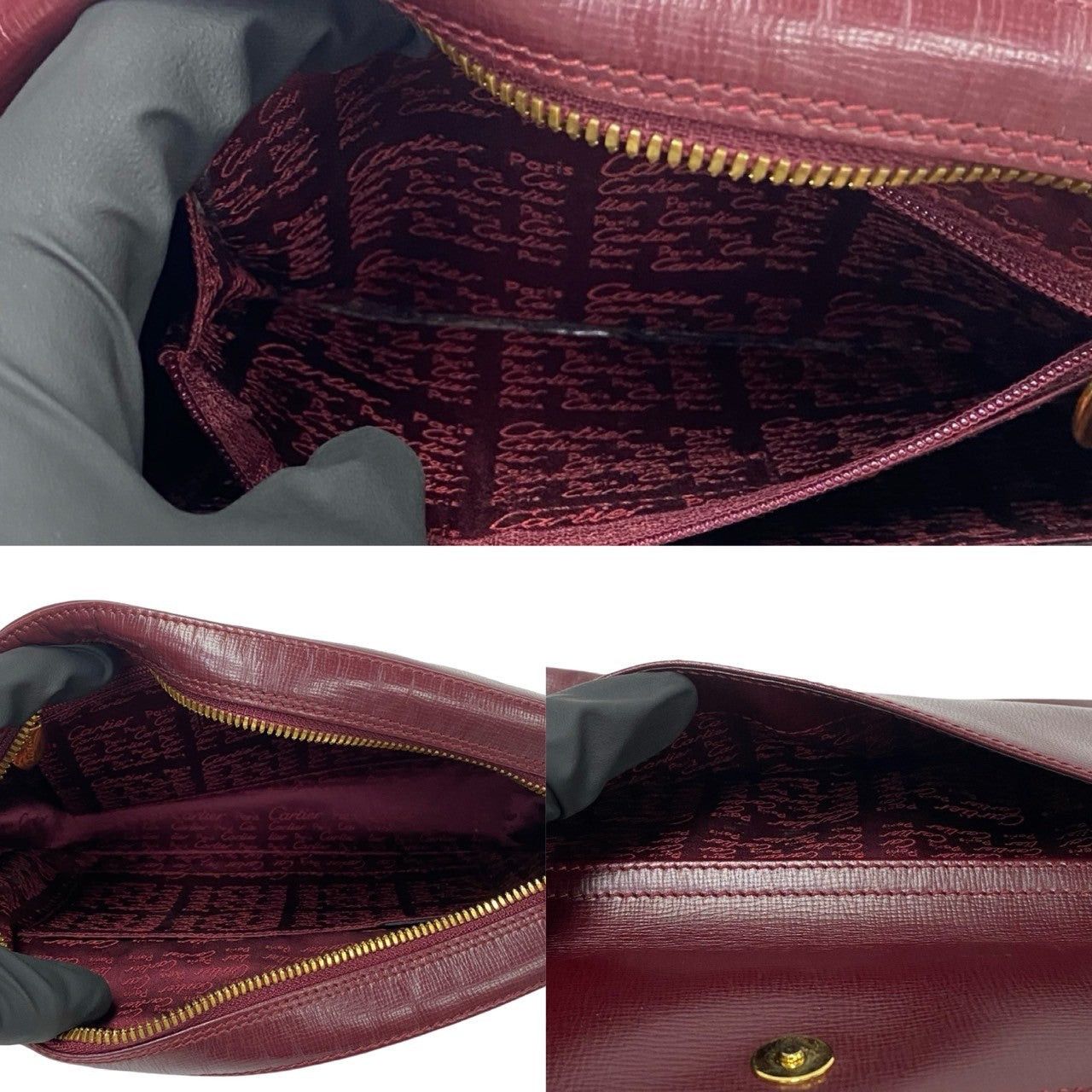 Cartier Cartier Shoulder Bag Wine Leather Size ONE SIZE - 9 Thumbnail