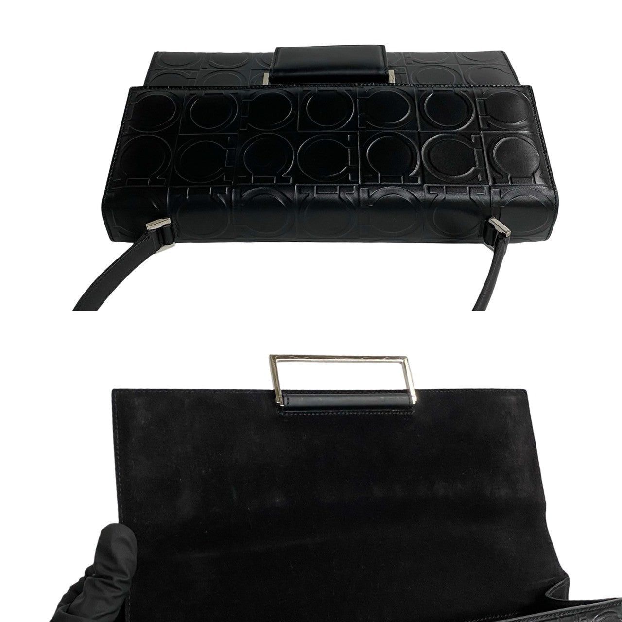 Salvatore Ferragamo Salvatore Ferragamo Shoulder Bag Black Leather Size ONE SIZE - 8 Thumbnail