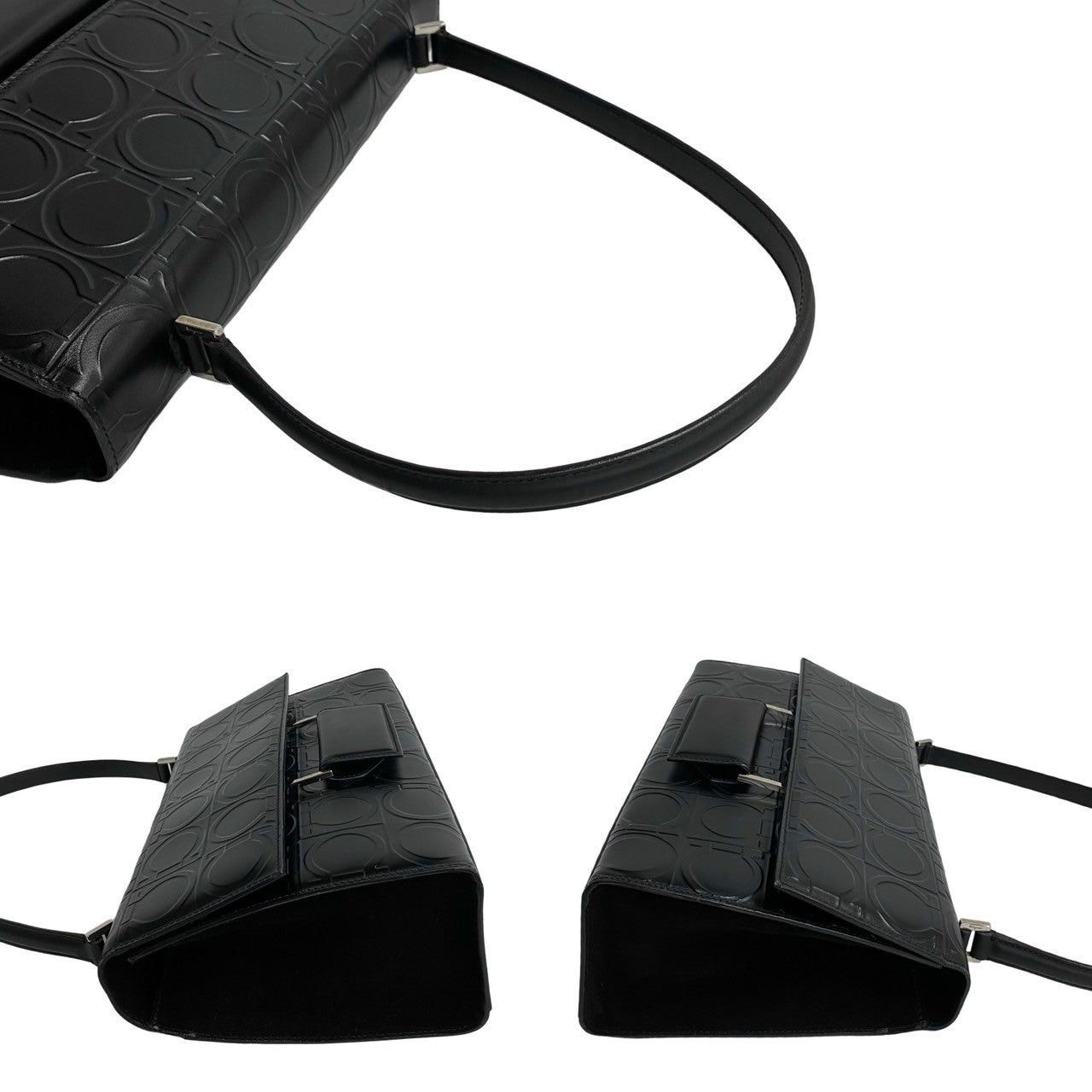 Salvatore Ferragamo Salvatore Ferragamo Shoulder Bag Black Leather Size ONE SIZE - 5 Thumbnail