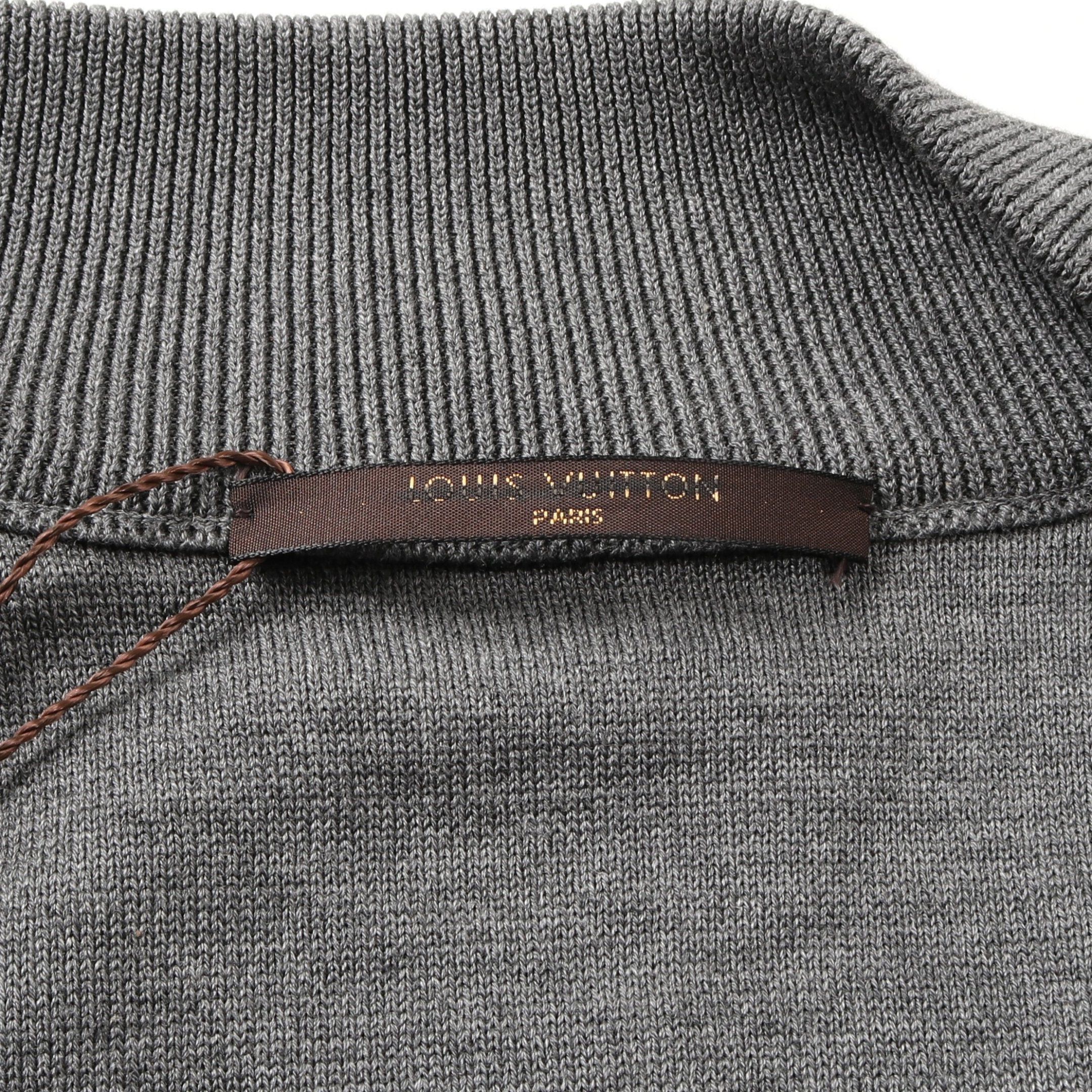 Louis Vuitton Louis Vuitton Damier Zip Up Knit Cotton Gray Bordeaux Size ONE SIZE - 3 Thumbnail