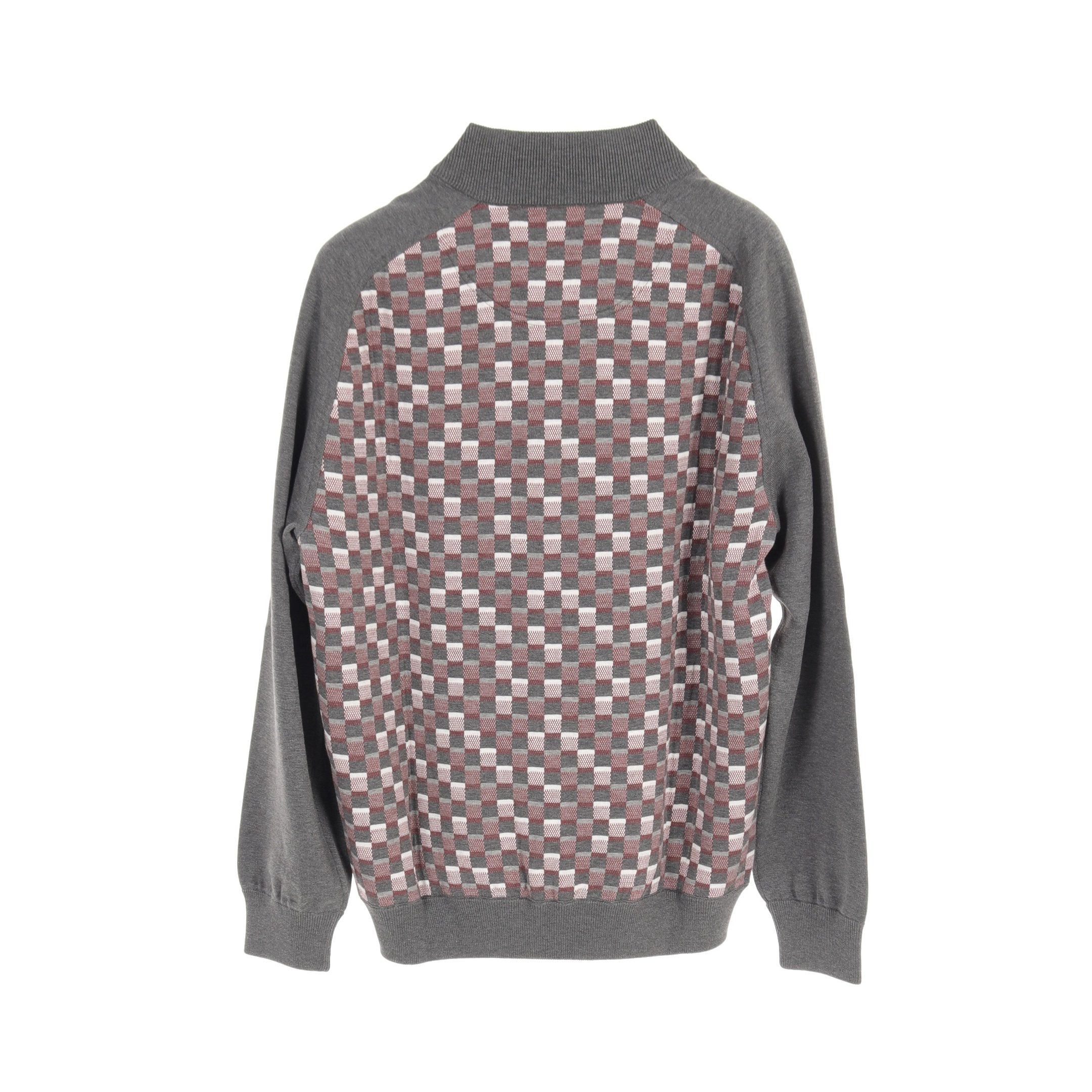 Louis Vuitton Louis Vuitton Damier Zip Up Knit Cotton Gray Bordeaux Size ONE SIZE - 2 Thumbnail