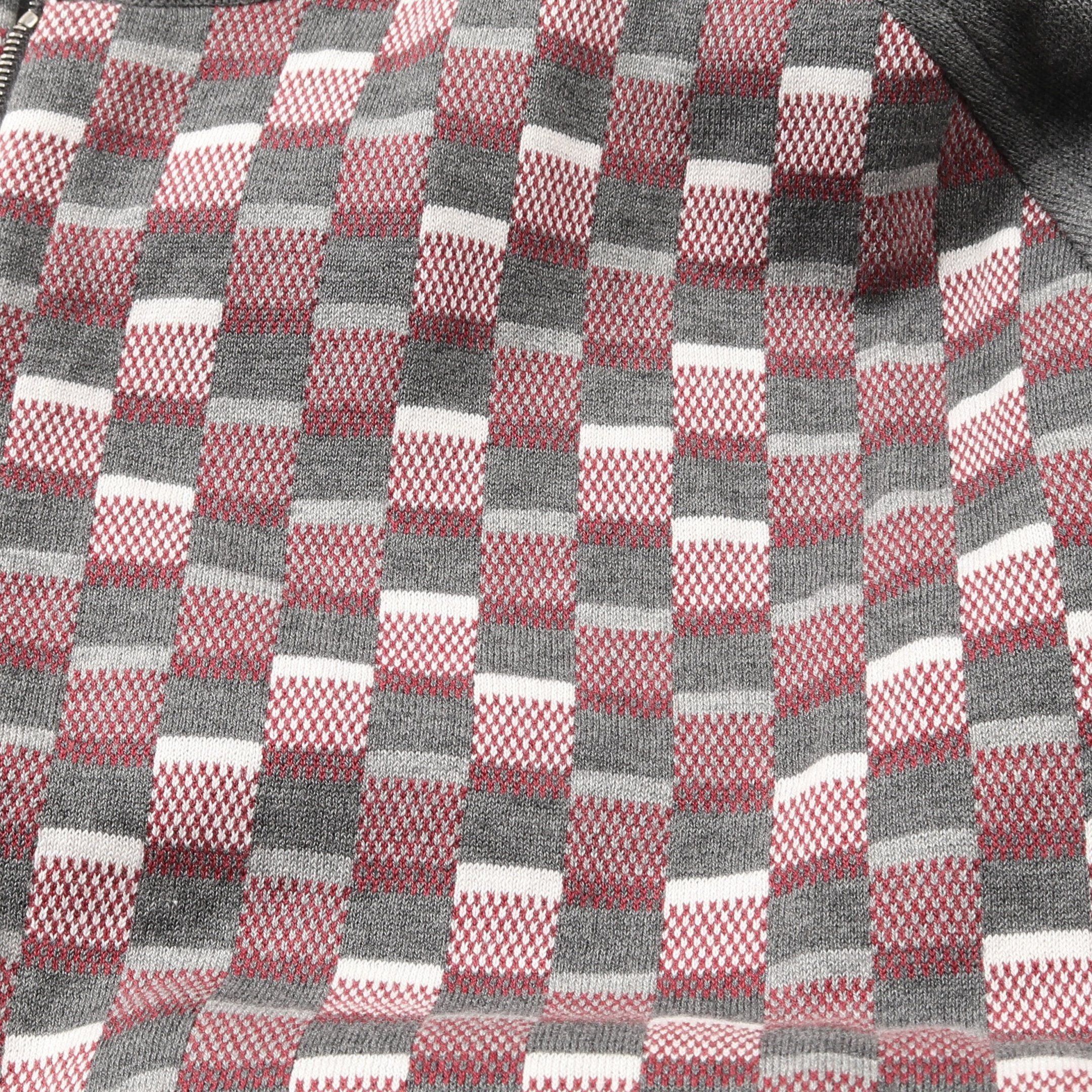 Louis Vuitton Louis Vuitton Damier Zip Up Knit Cotton Gray Bordeaux Size ONE SIZE - 7 Thumbnail
