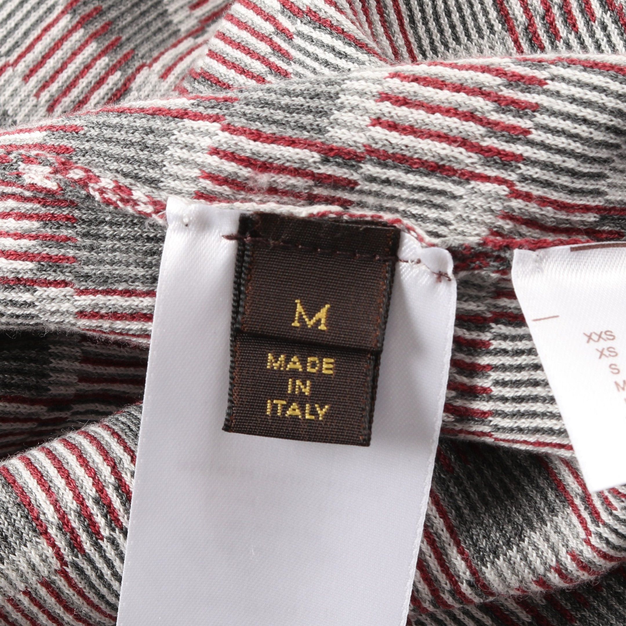 Louis Vuitton Louis Vuitton Damier Zip Up Knit Cotton Gray Bordeaux Size ONE SIZE - 6 Thumbnail