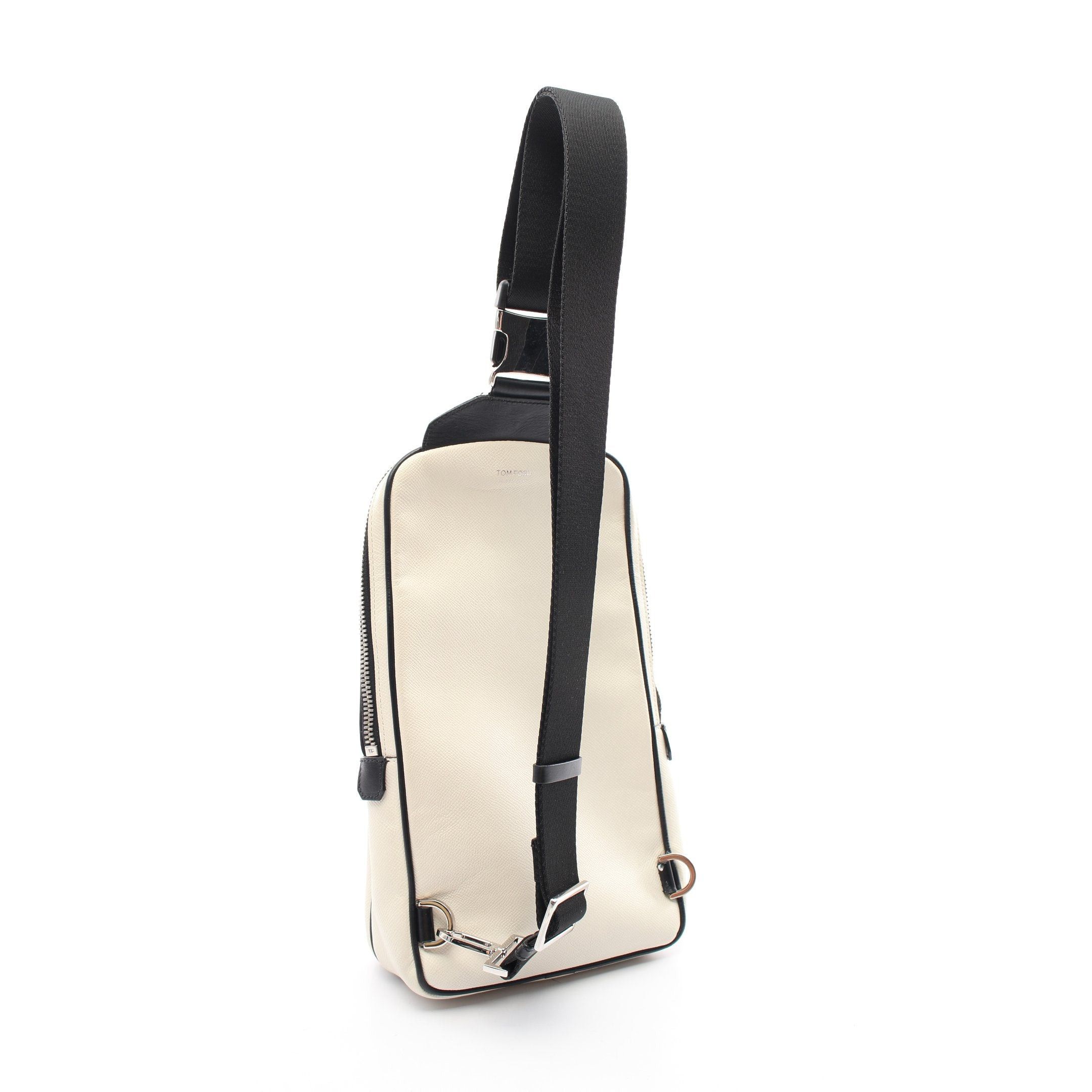 Tom Ford Tom Ford Body Bag Leather Off White Black Size ONE SIZE - 2 Thumbnail