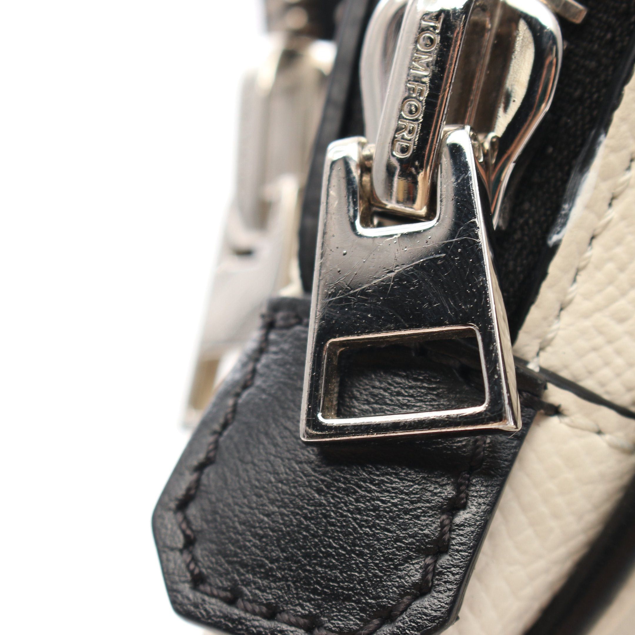 Tom Ford Tom Ford Body Bag Leather Off White Black Size ONE SIZE - 6 Thumbnail