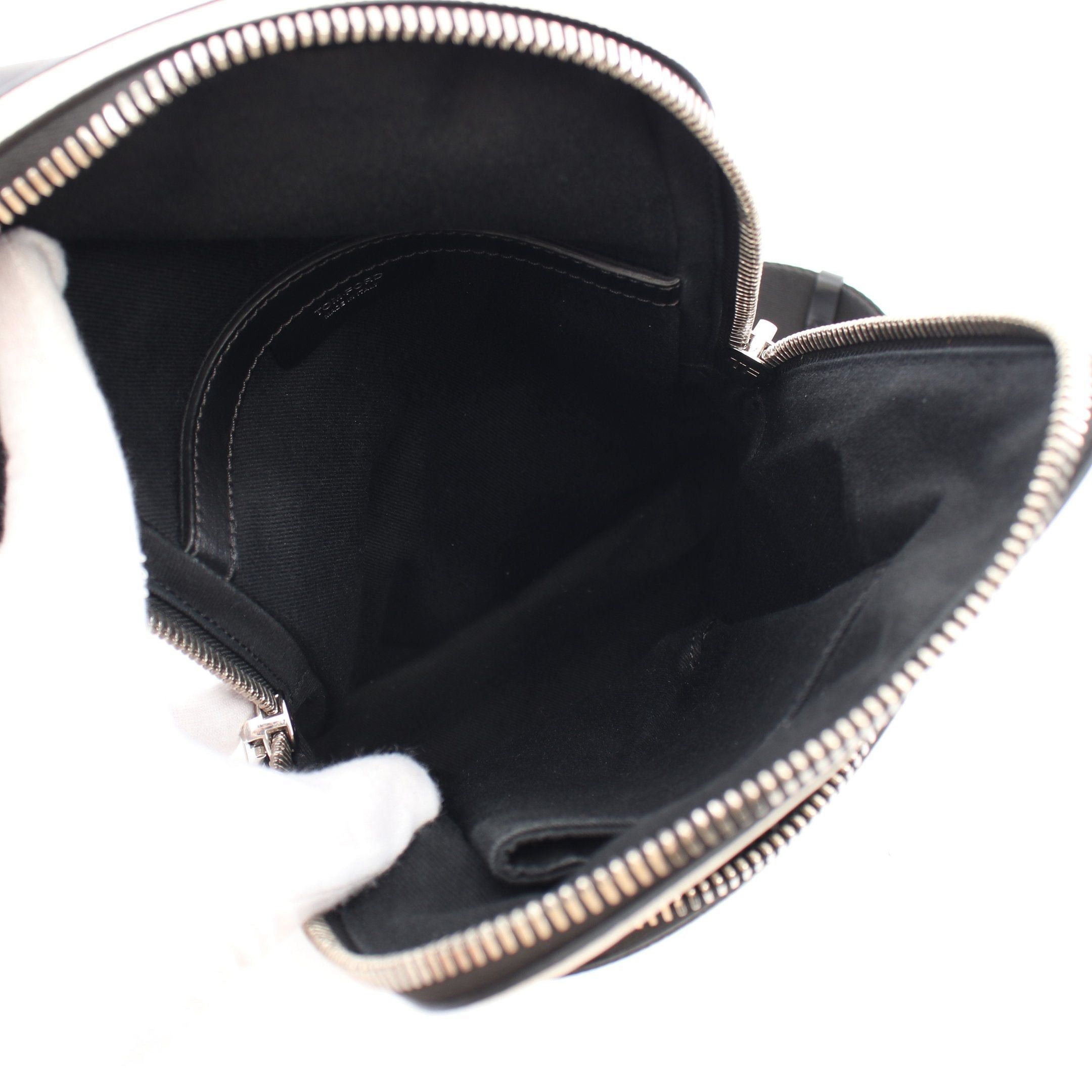 Tom Ford Tom Ford Body Bag Leather Off White Black Size ONE SIZE - 3 Thumbnail