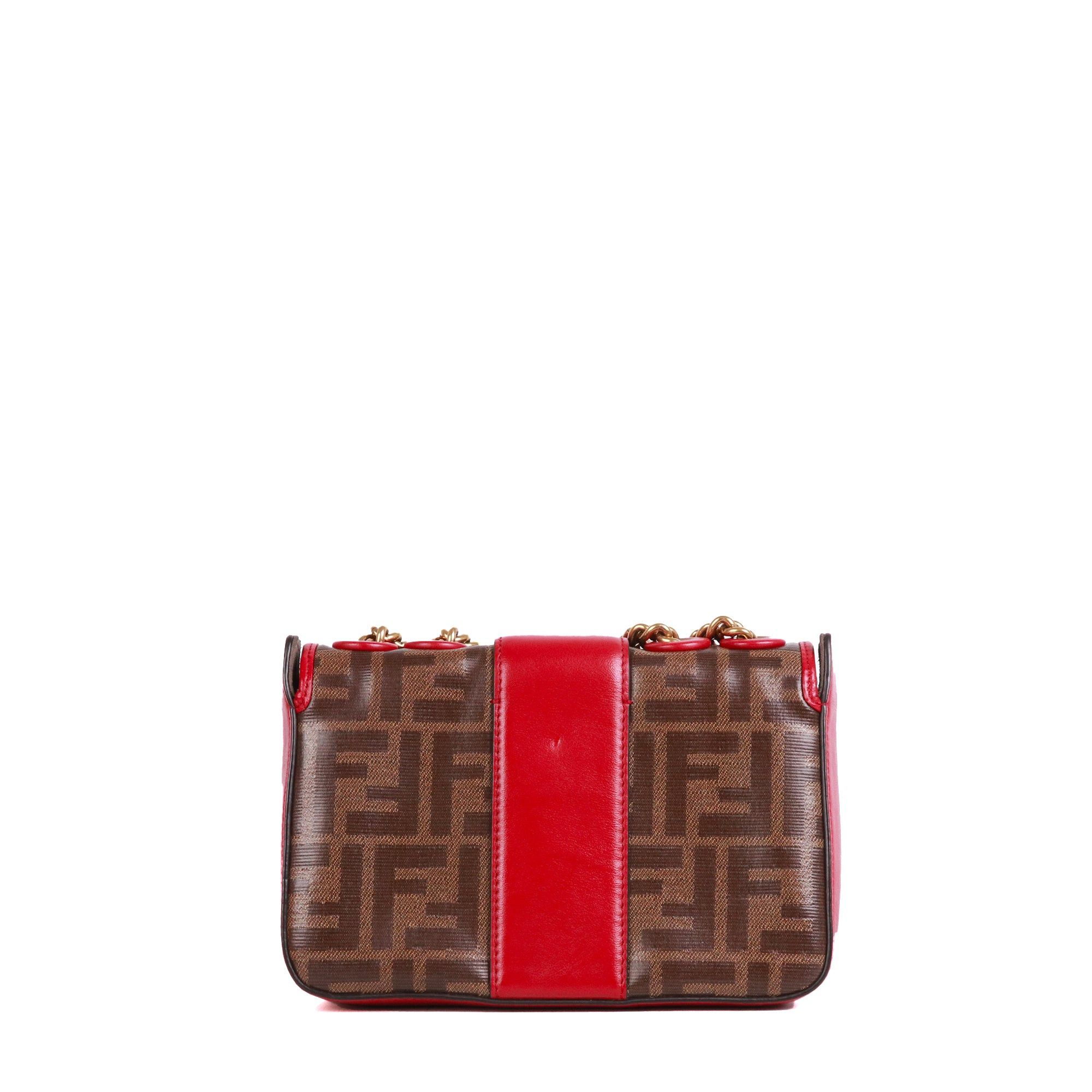 Fendi FENDI - Double F mini Fendi shoulder bag in brown monogram coated canvas Size ONE SIZE - 3 Thumbnail