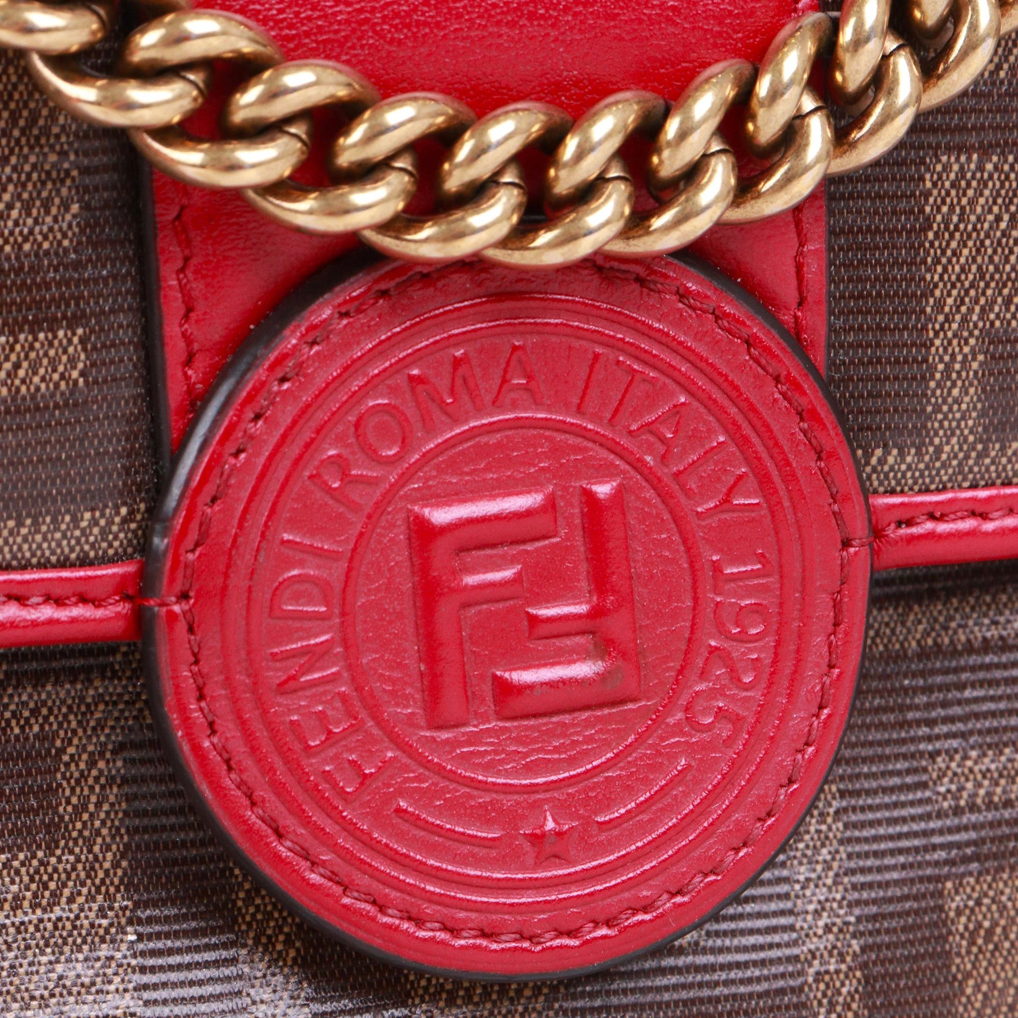 Fendi FENDI - Double F mini Fendi shoulder bag in brown monogram coated canvas Size ONE SIZE - 4 Thumbnail