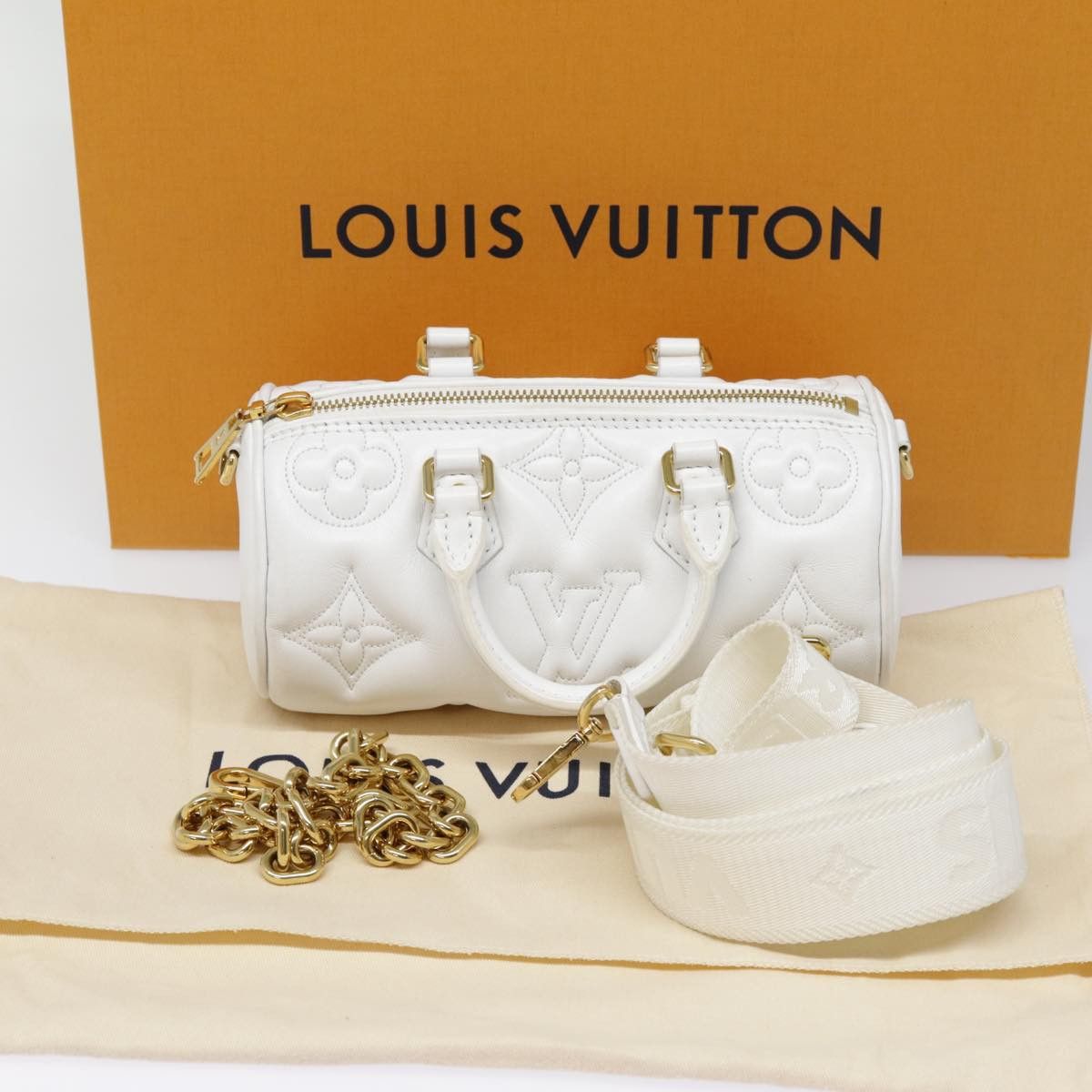 Louis Vuitton Papillon White Leather Handbag (Pre-Owned) Size ONE SIZE - 11 Thumbnail