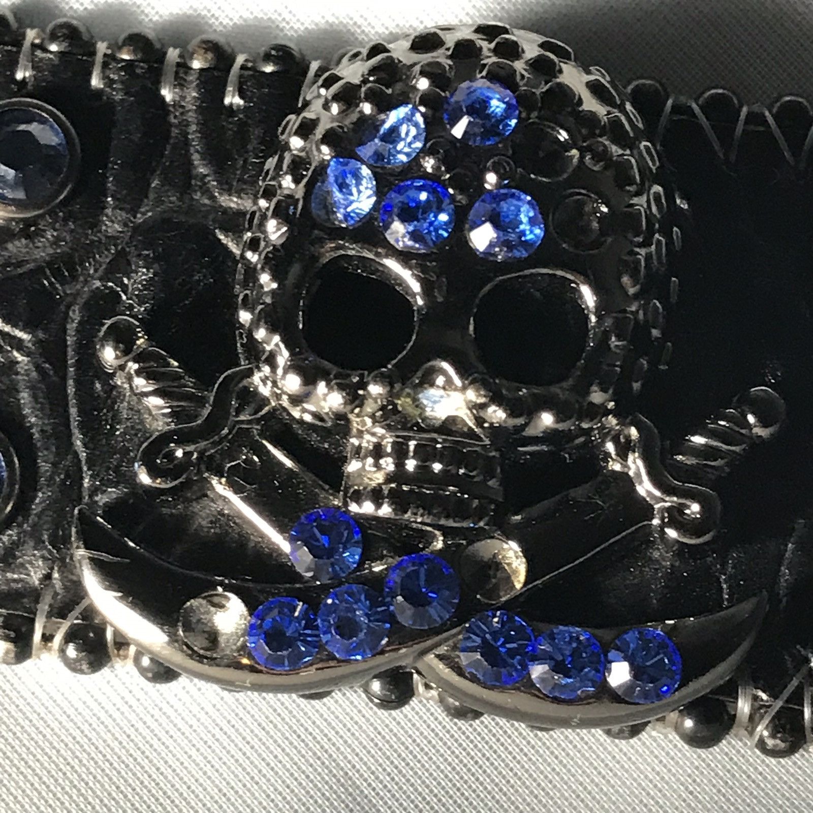 B.B. Simon Sapphire Skull Belt Size 32 - 7 Thumbnail